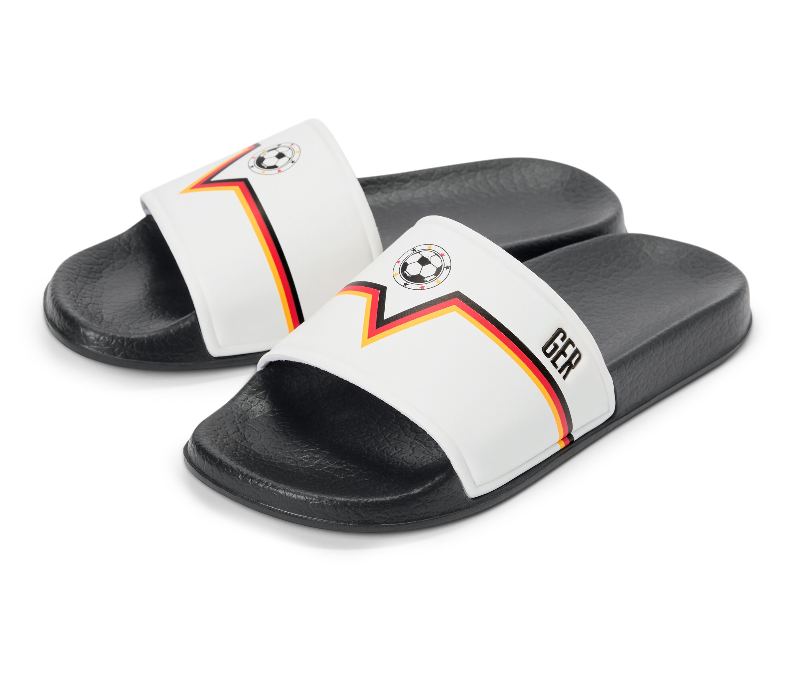 Tchibo - Badelatschen im Fußballdesign - Kinder - Gr. 40-41 - schwarz