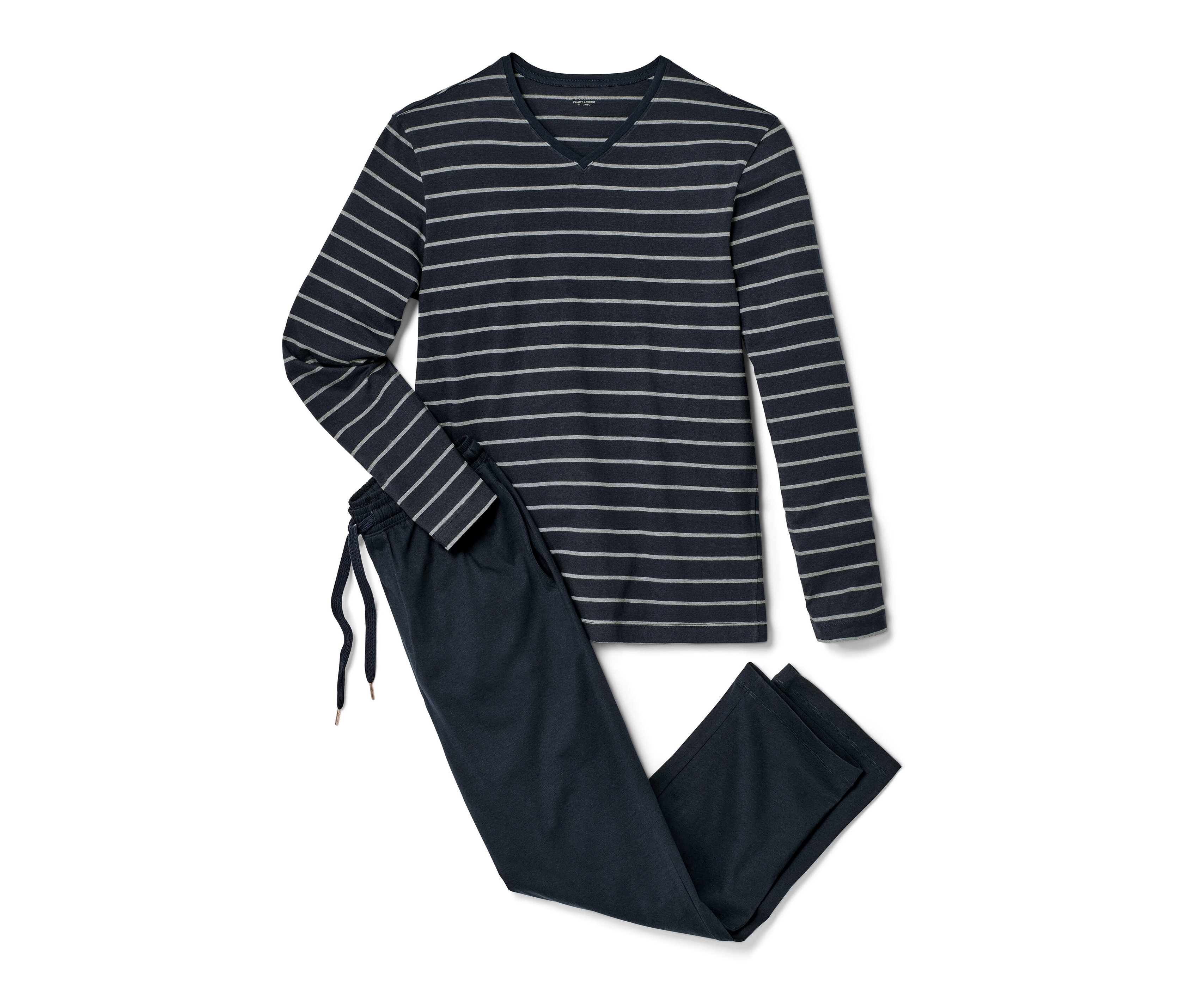 Tchibo - Pyjama-Set - Herren - Gr. S - dunkelblau/gestreift