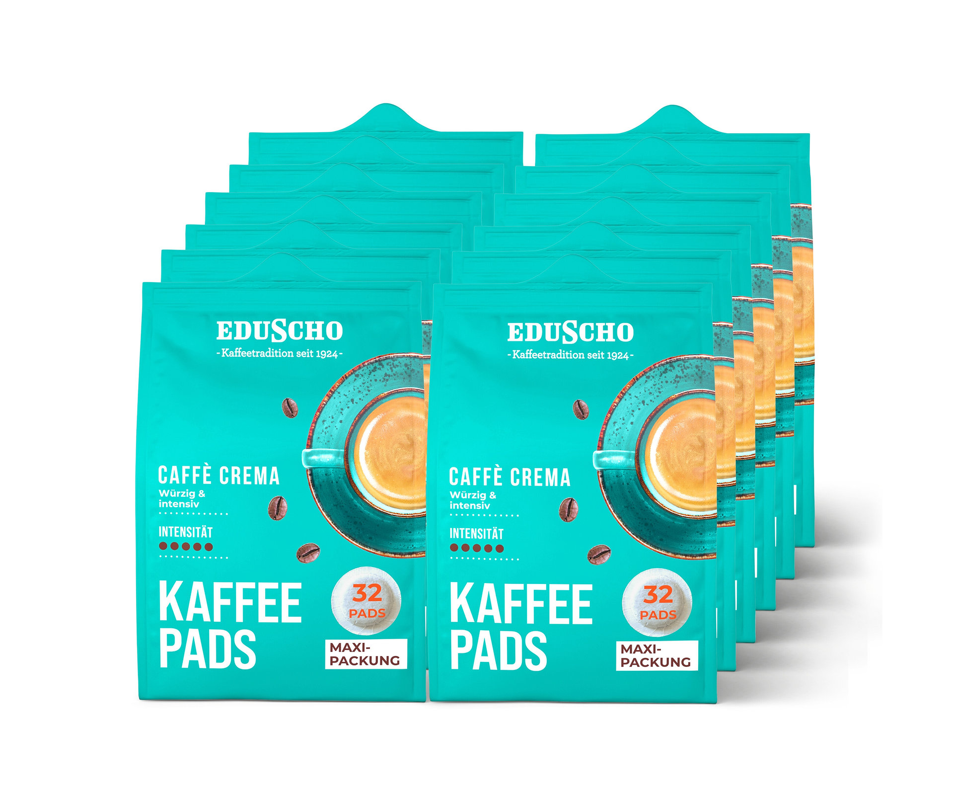 Eduscho Kaffeepads Caffè Crema - 12 x 32 Pads - Intensität: 5/5