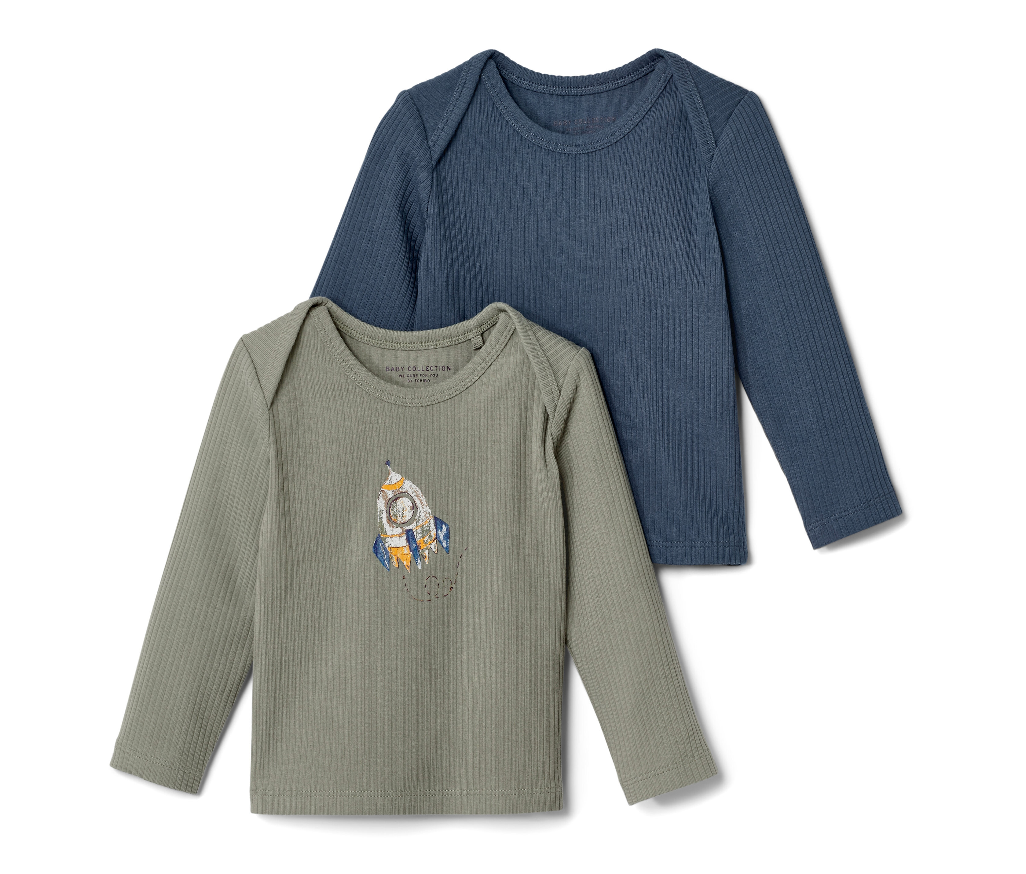 Tchibo - 2 Baby-Rippshirts - Baby - Gr. 62/68 - blau