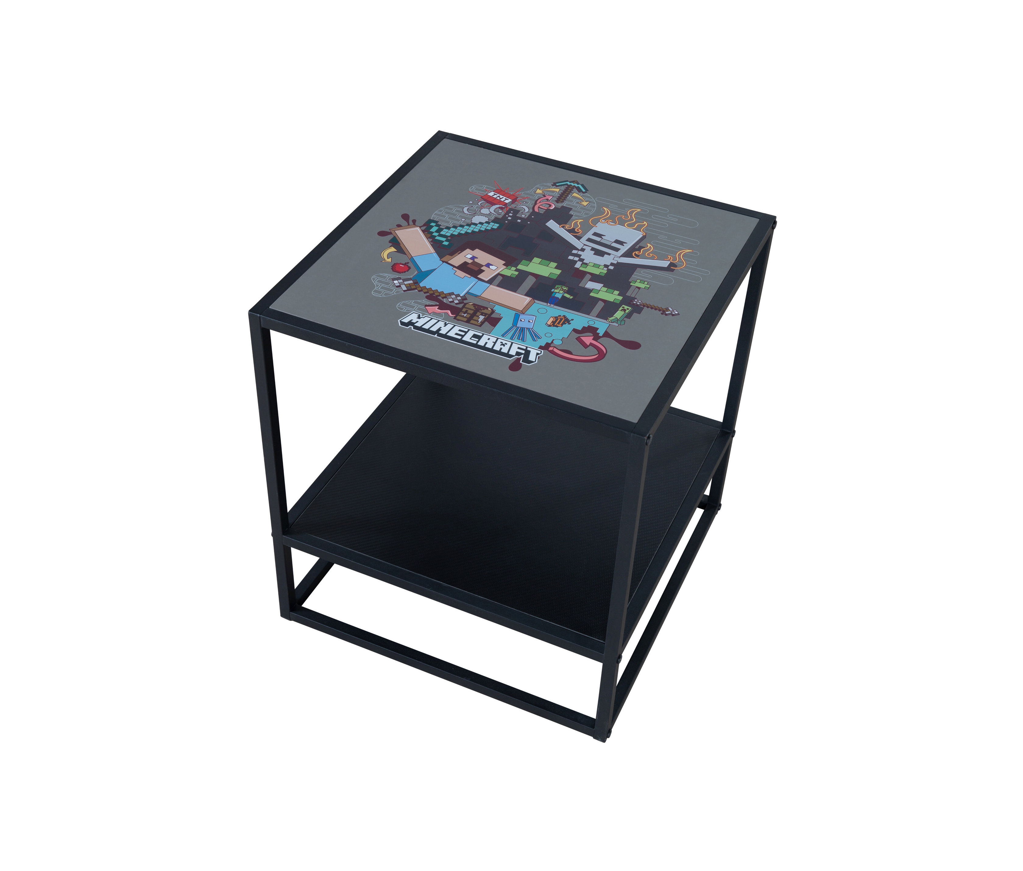 roba Minecraft Beistelltisch - 45x45x48cm - schwarz - Holz / Metall