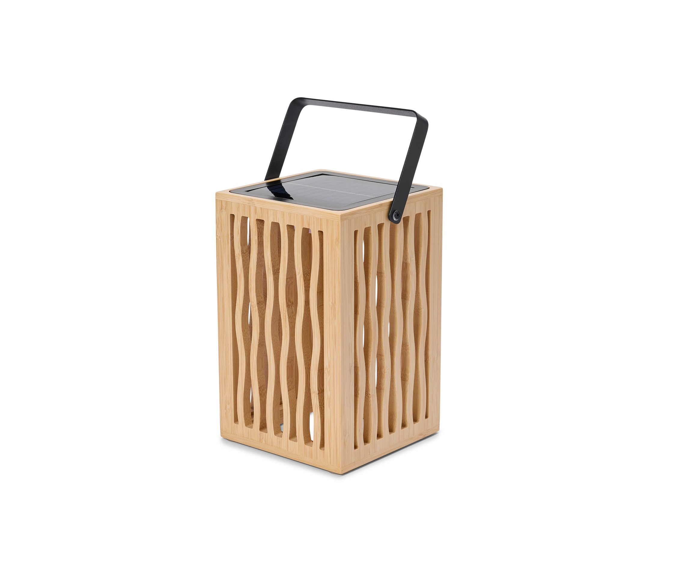 Tchibo - Bambus-Solar-Laterne - 15x15x24cm - schwarz - Bambusholz / Metall / Kunststoff