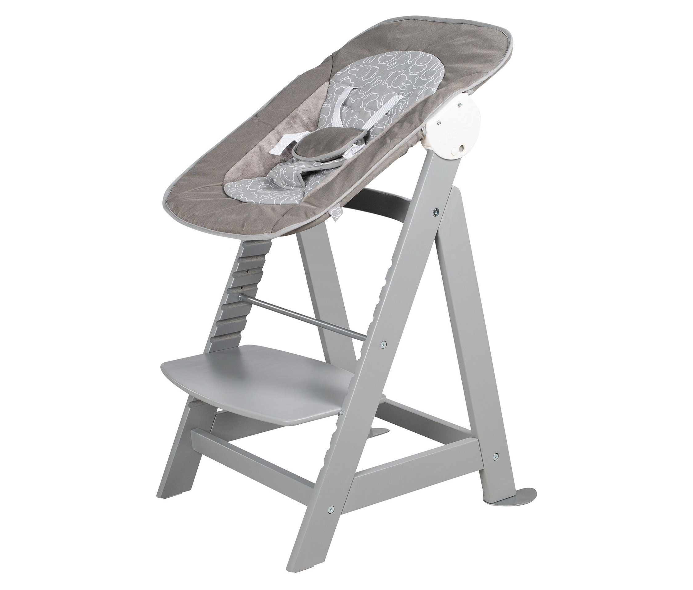 Roba »Born up Miffy« 2-in-1-Hochstuhl - 44,5x54x80cm - taupe - Holz / Holz