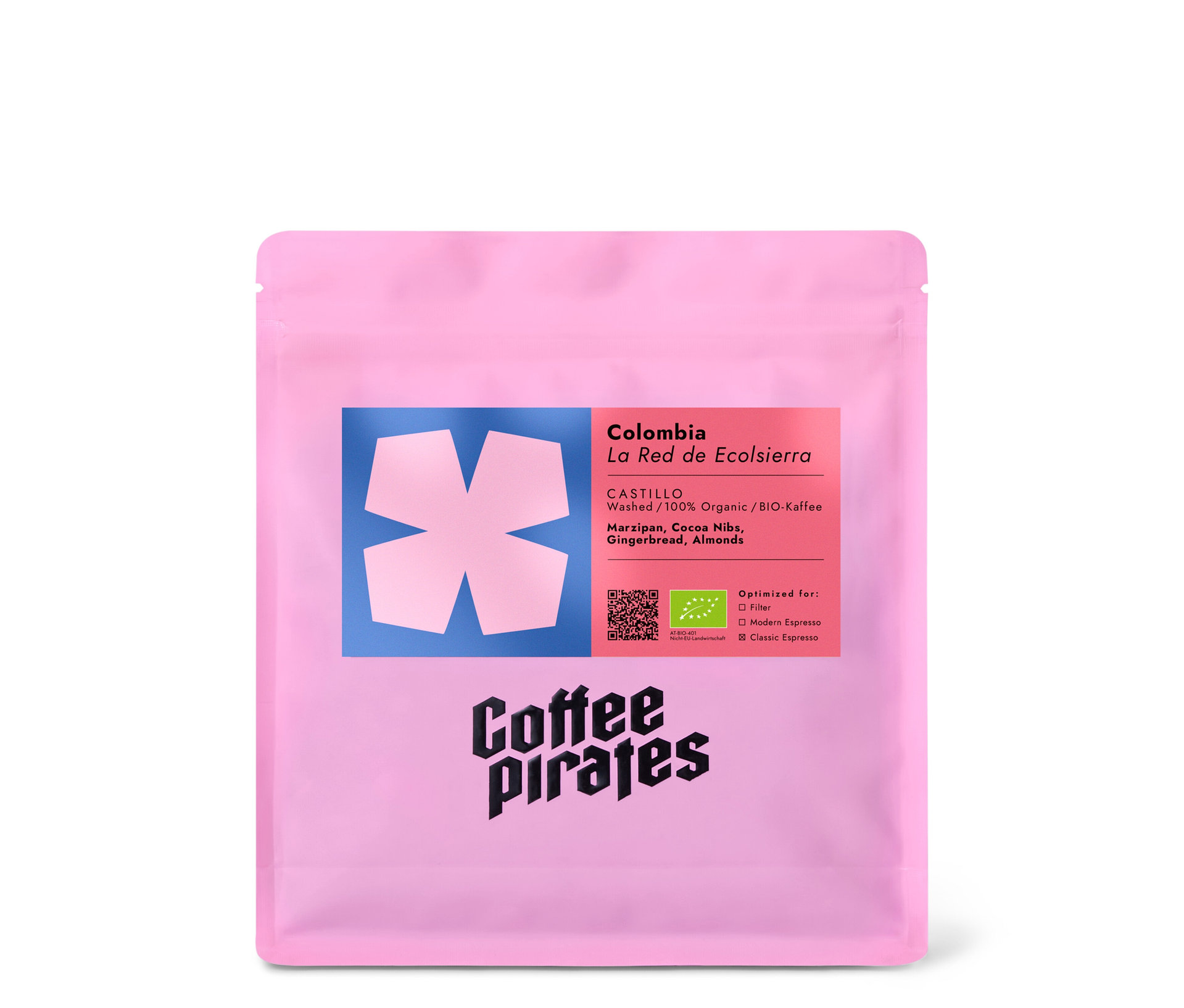 Coffee Pirates – Colombia La Red de Ecolssierra Bio Espresso - 250 g Ganze Bohne - Intensität: 5/6