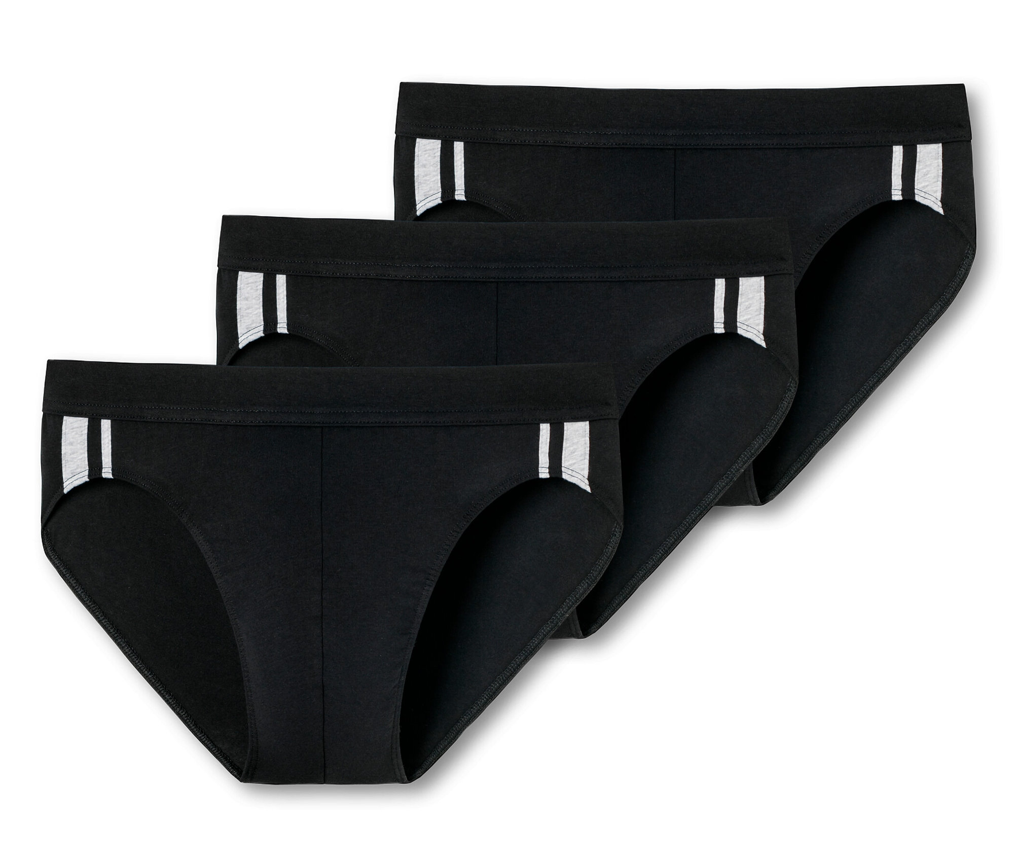 3 Schiesser Slips - Herren - Gr. M/5 - schwarz