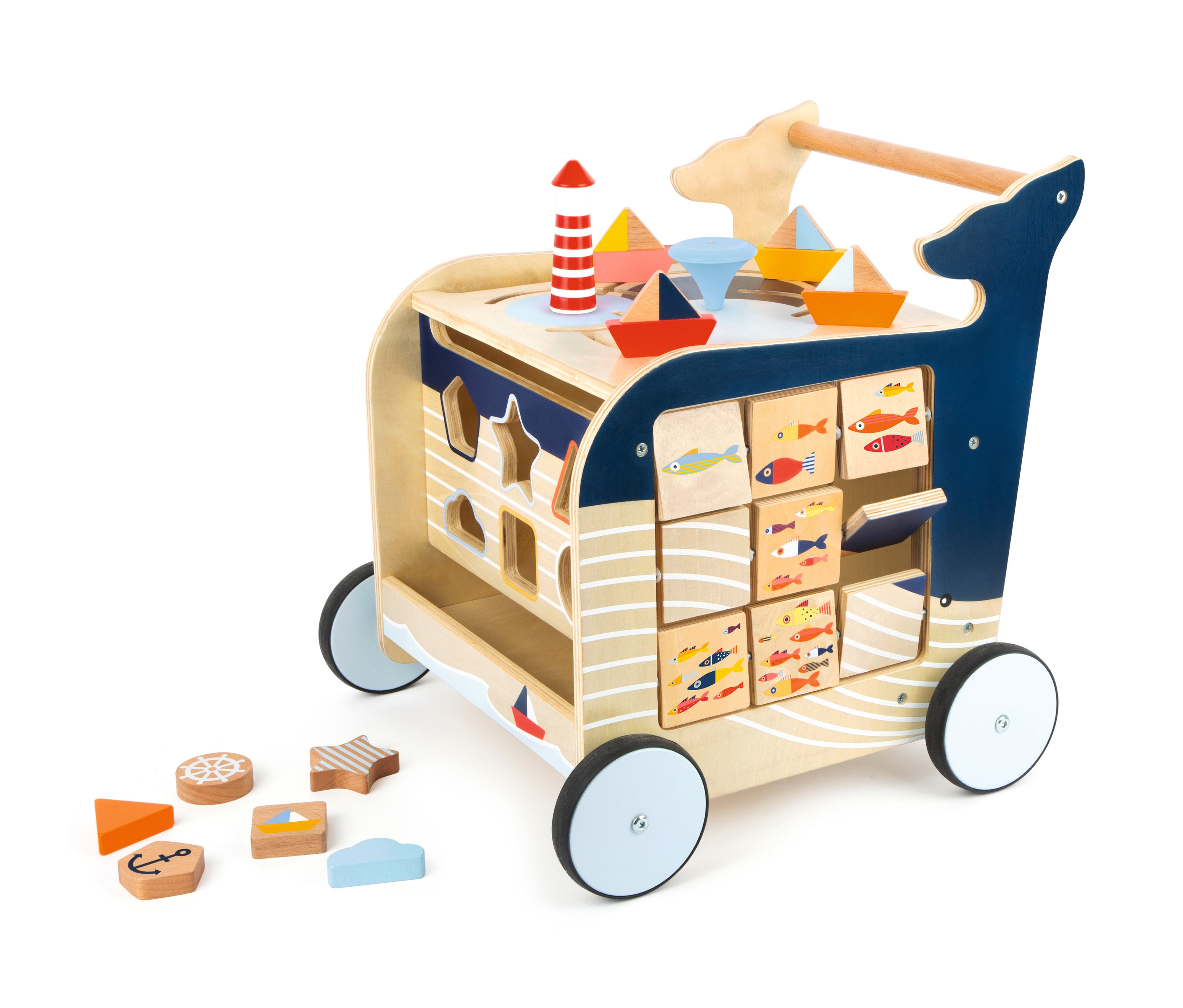 small foot Activity Lauflernwagen »Wal« - dunkelblau