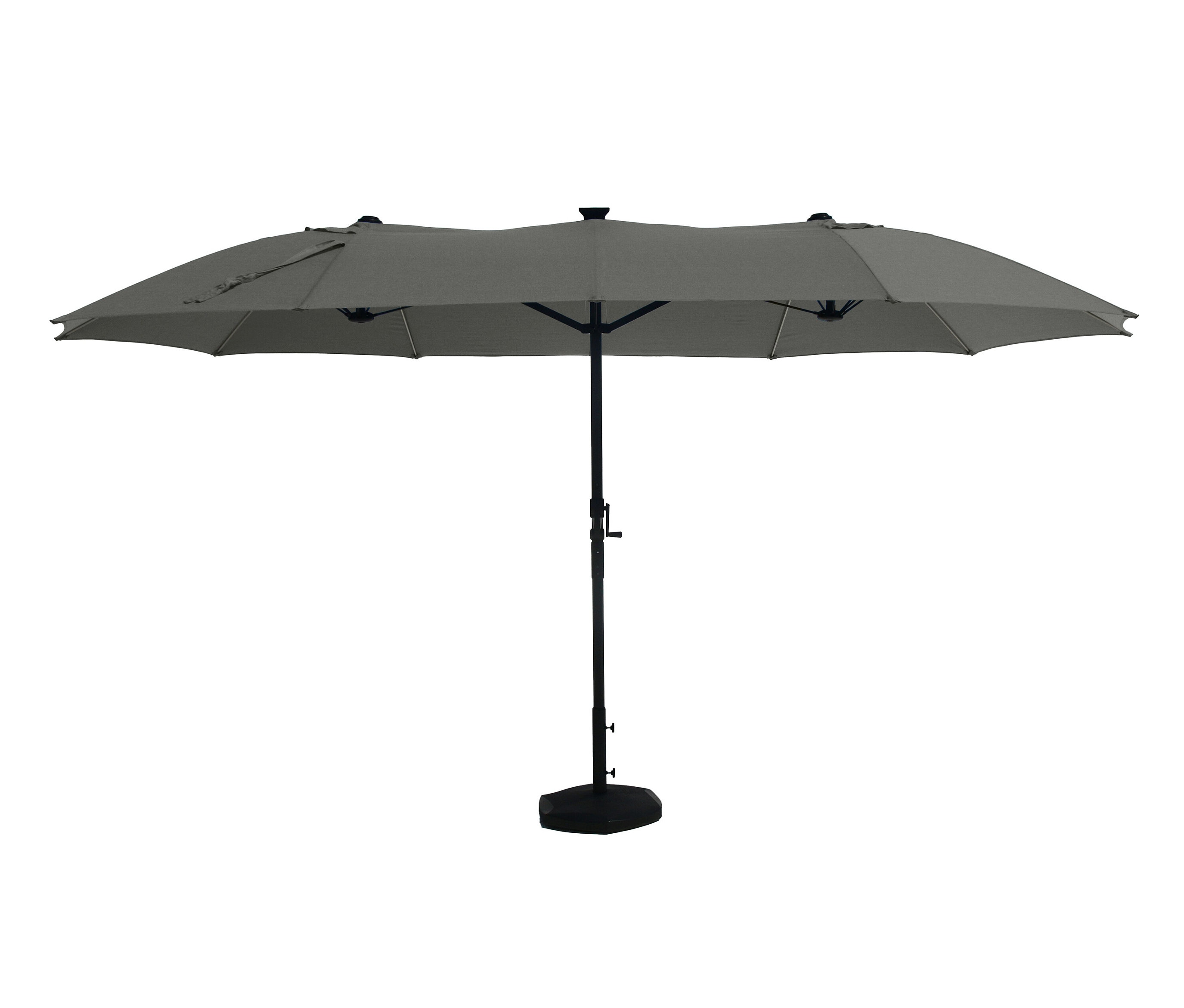 Leco Doppel-Sonnenschirm* mit LED-Beleuchtung - 145x16x45cm - anthrazit -