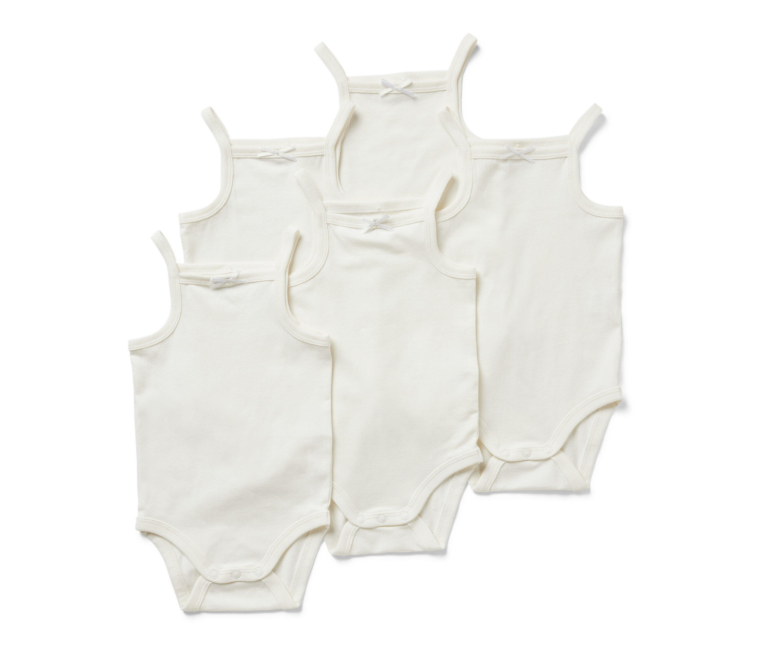 Tchibo - 5 Baby-Bodys - Newborn - Gr. 50/56 - creme