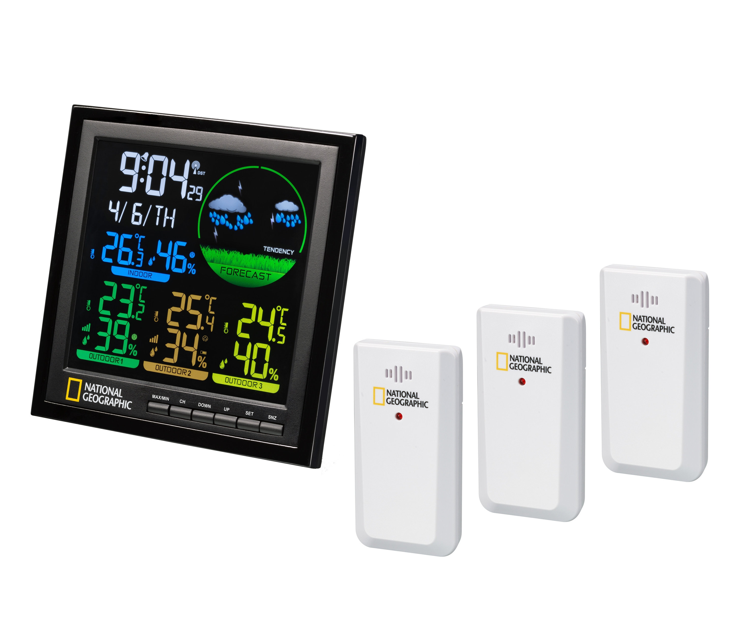 National Geographic Wetterstation mit 4 Messbereichen - schwarz