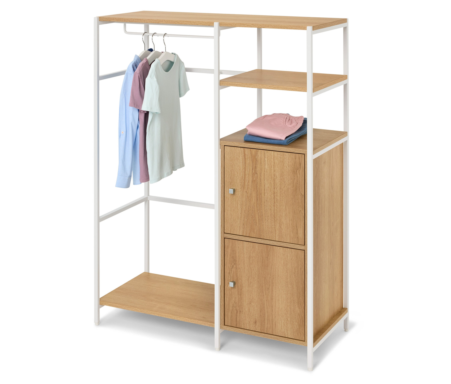 Tchibo - Kindergarderobe »Grade« mit Türen und Kleiderstange - 90,3x40x120cm - silber -