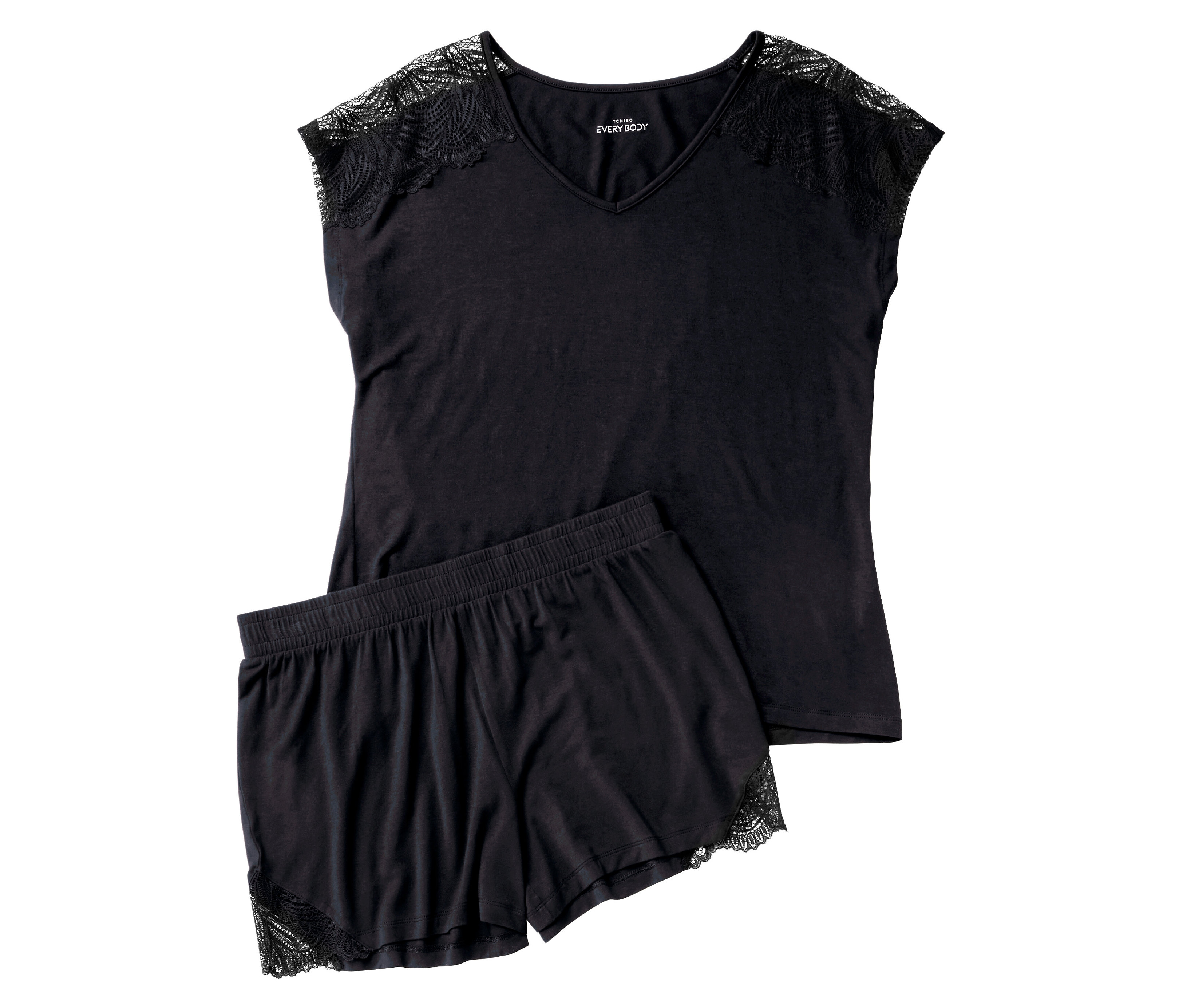 Tchibo - Shorty-Pyjama - Damen - Gr. L - schwarz