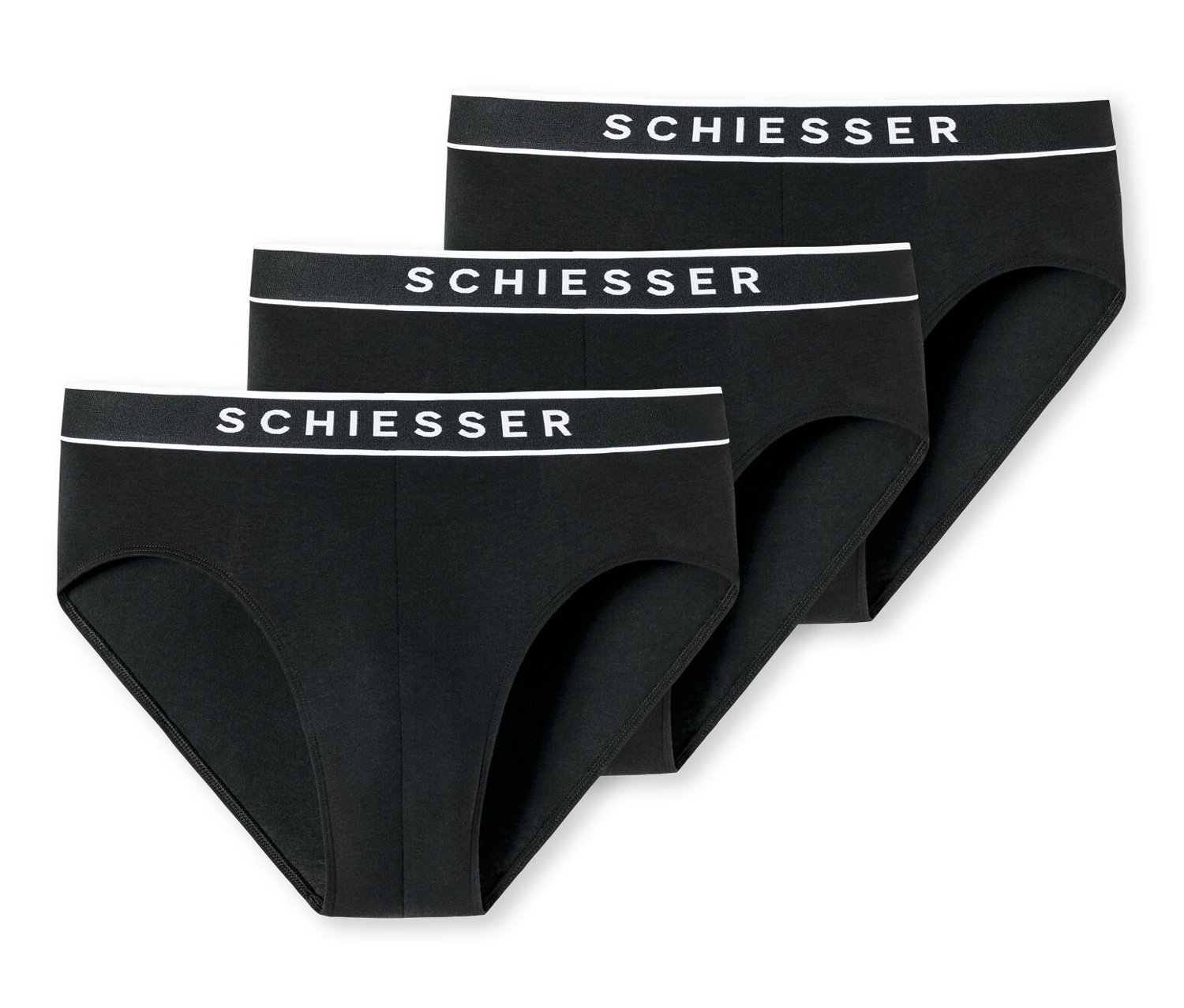 3 Schiesser Rio-Slips - Herren - Gr. Xxl/8 - schwarz