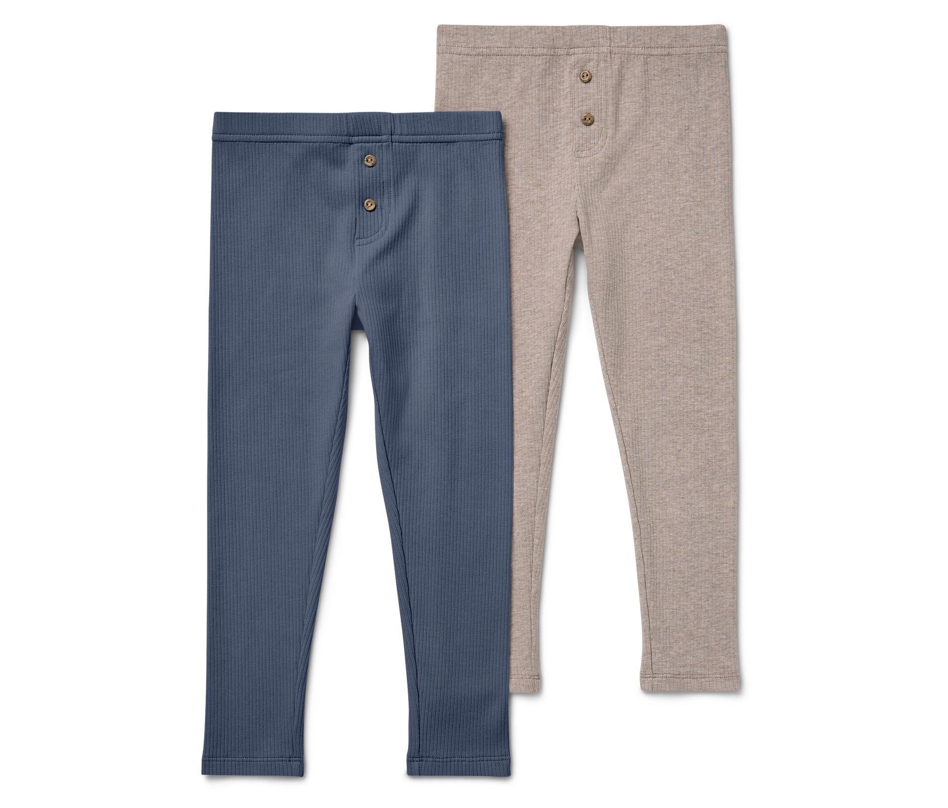Tchibo - 2 Kinder-Rippleggings mit Zierknöpfen - Baby - Gr. 62/68 - dunkelblau