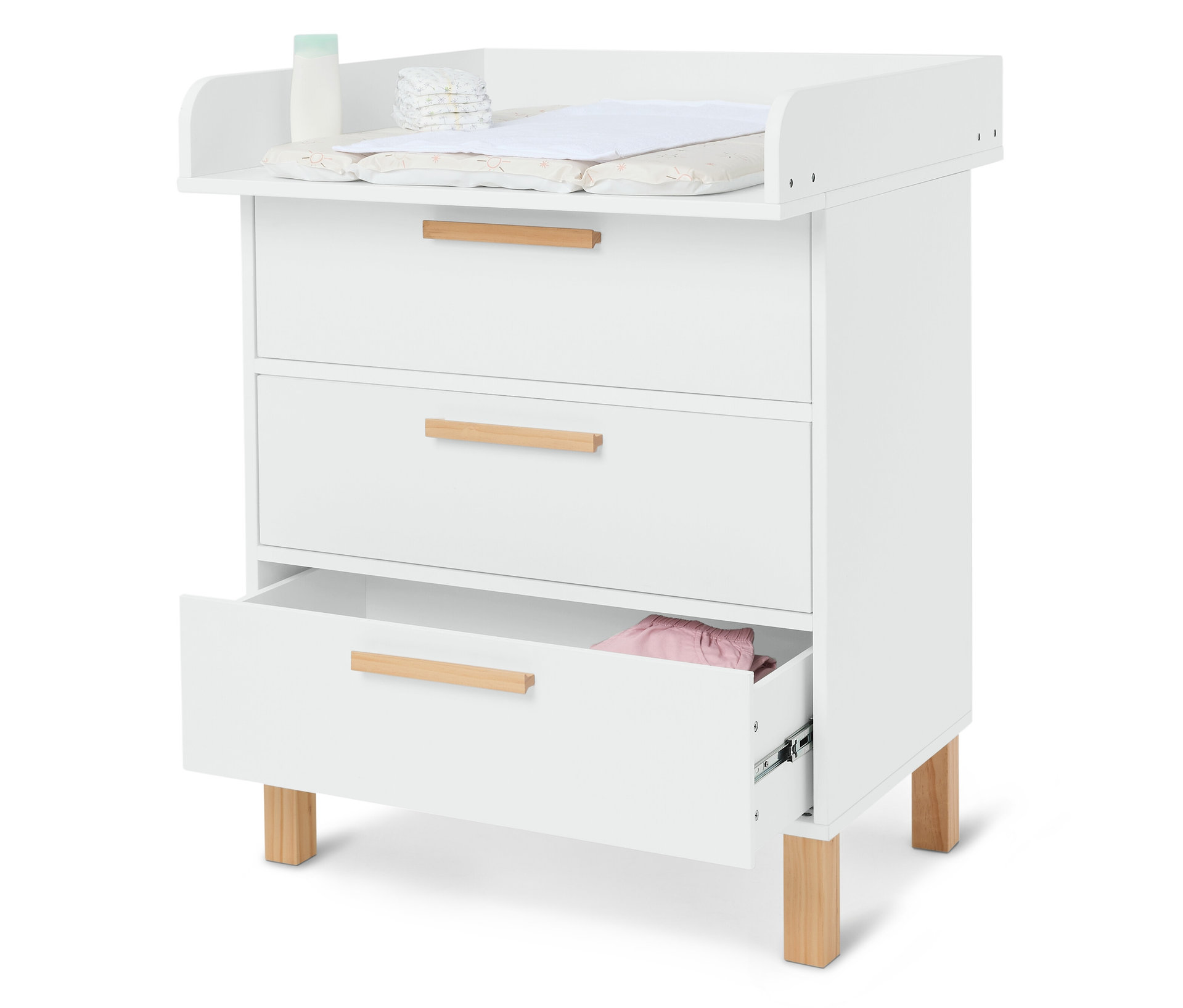 Tchibo - Wickelkommode »Leira« mit Schubladen - 80x76x101,8cm - weiß - Holz / Holz