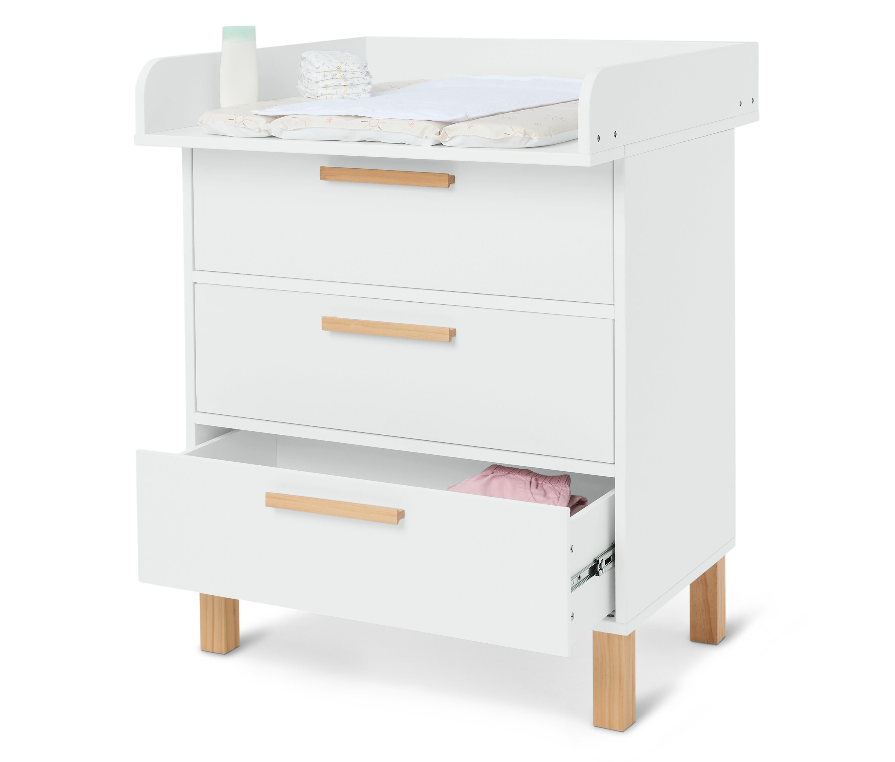 Tchibo - Wickelkommode »Leira« mit Schubladen - 80x76x101,8cm - weiß - Holz / Holz