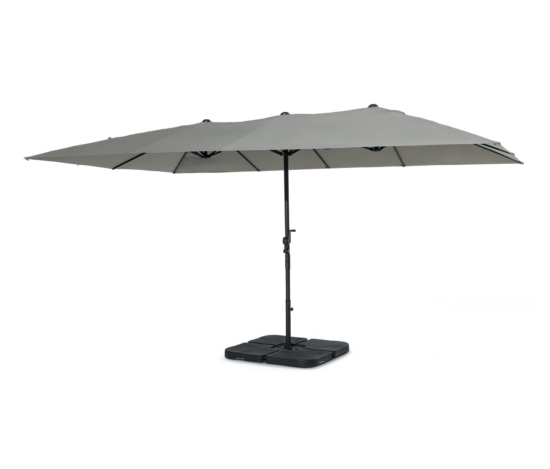 Leco Doppel-Sonnenschirm* - 158x16x45cm - hellgrau - Aluminium / Polyester / Stahl