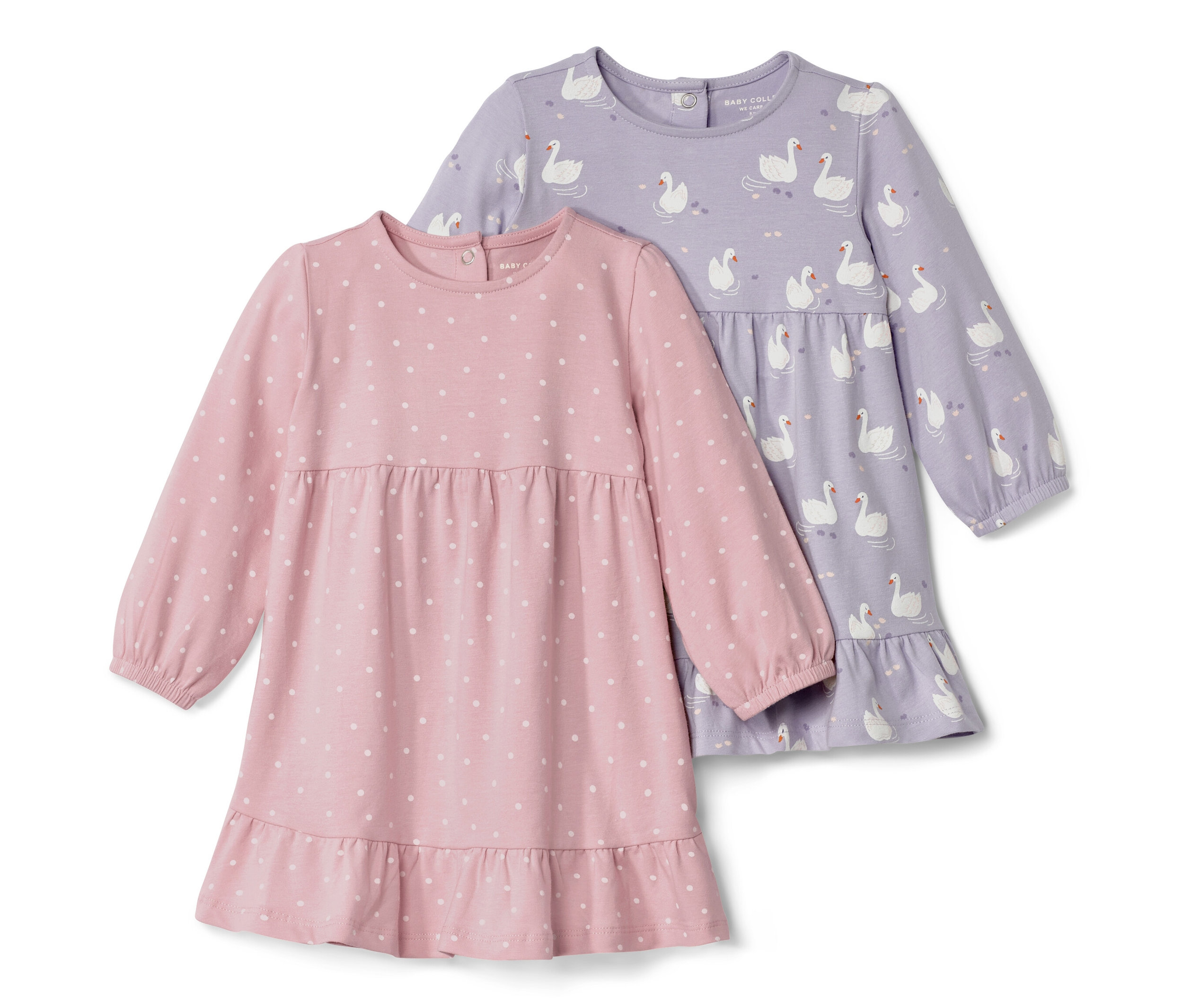 Tchibo - 2 Baby-Jerseykleider - Baby - Gr. 74/80 - creme/print