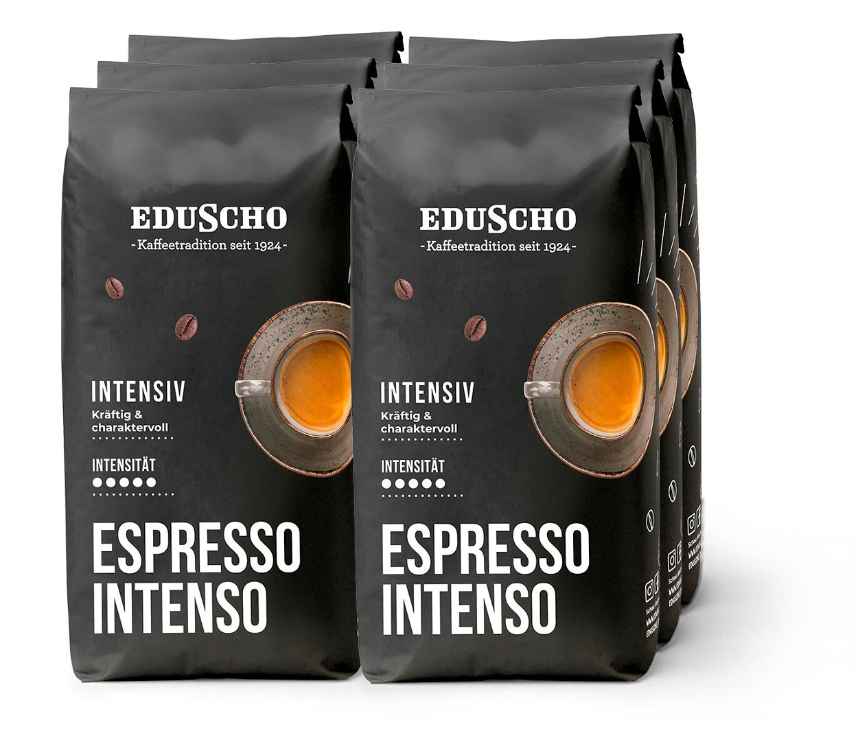 Eduscho Espresso Intenso - 6 x 1 kg Ganze Bohne - Intensität: 5/5