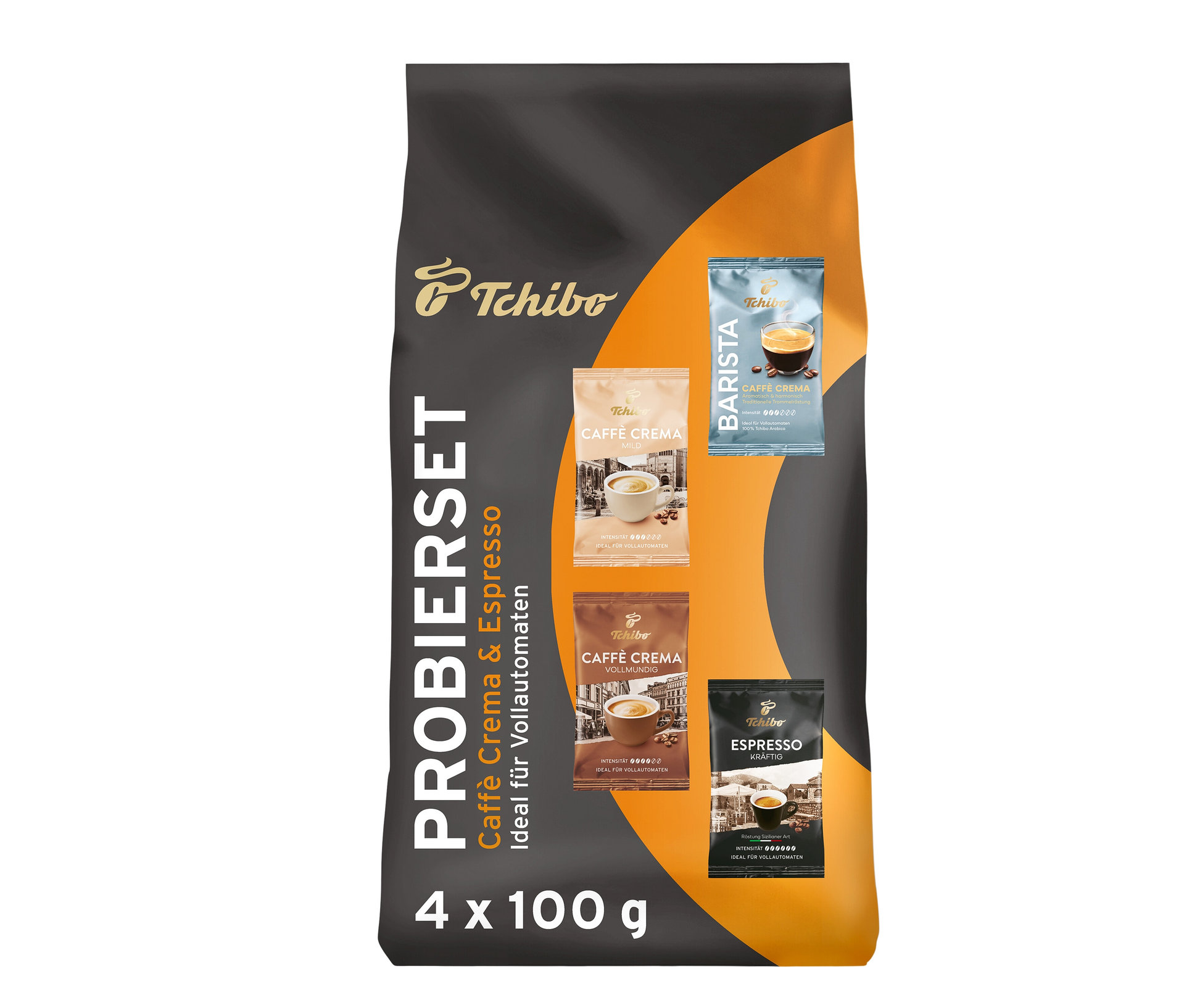 Tchibo - Caffè Crema & Espresso Probierset - 4 x 100 g Ganze Bohne