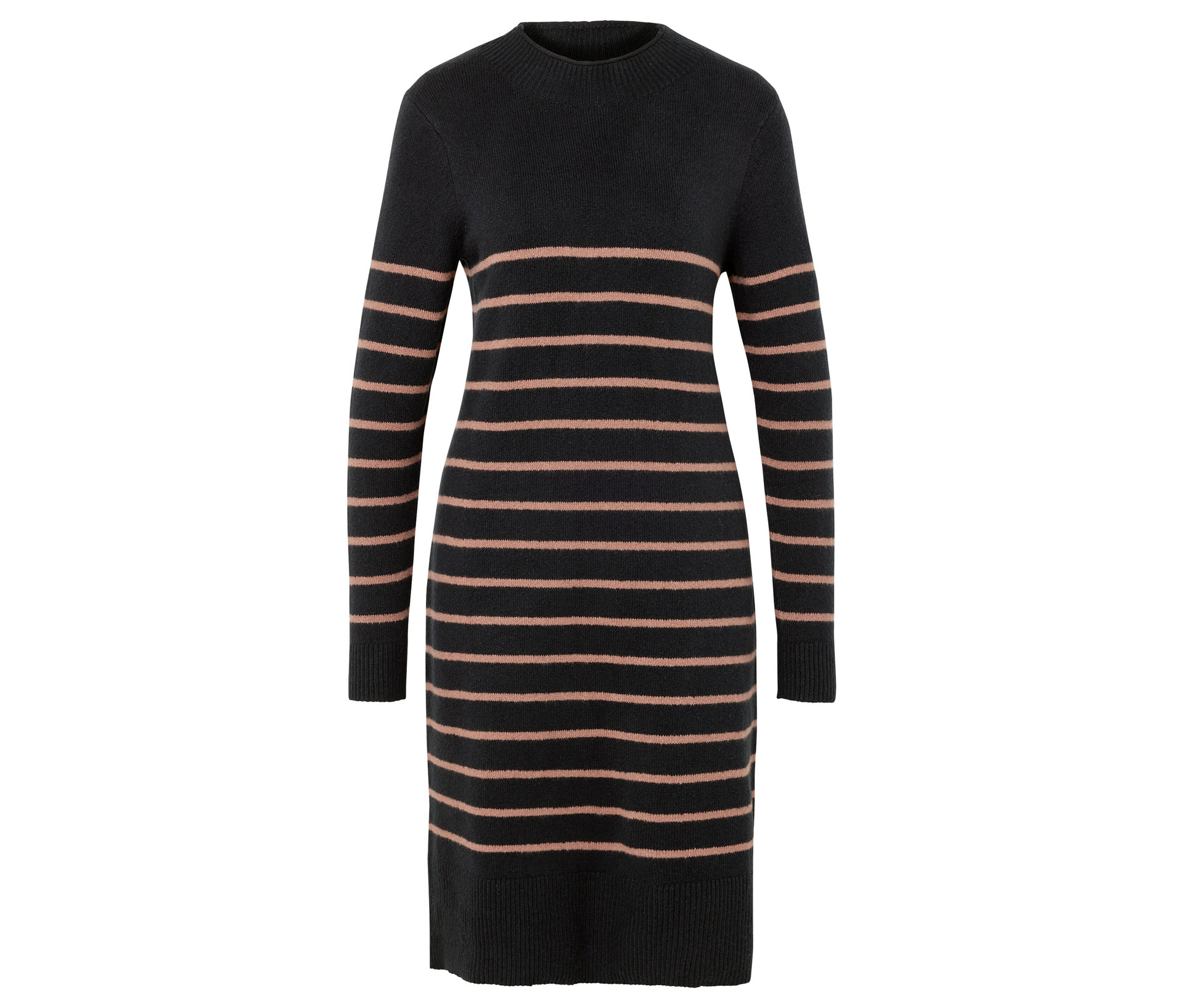 Tchibo - Gestreiftes Strickkleid - Damen - Gr. S - hellbraun/gestreift