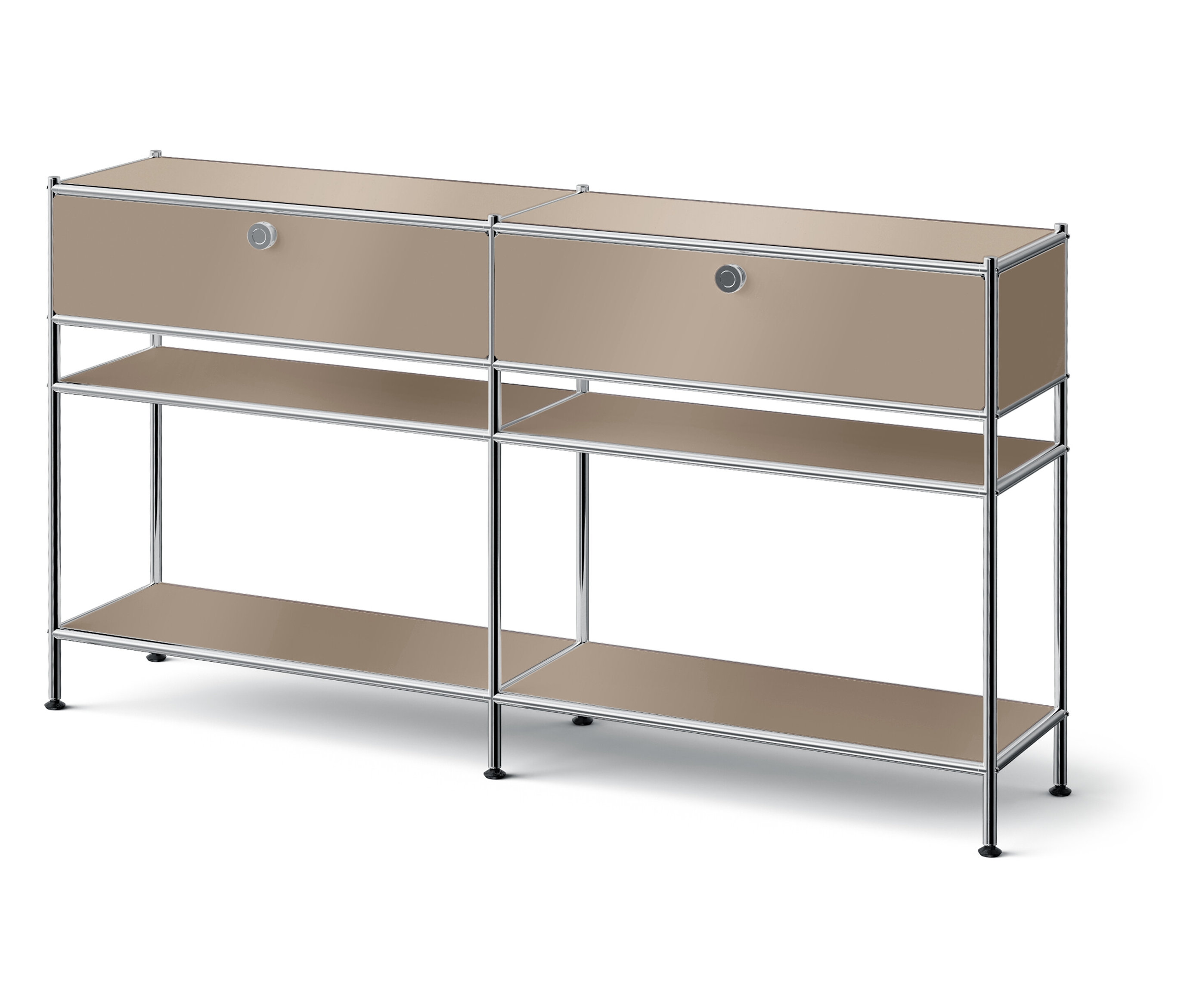 Tchibo - Metall-Konsole »Cn3 Slim Line« mit 2 Schubladen - 152x30,5x82cm - taupe - Stahl / Aluminium / Kunststoff