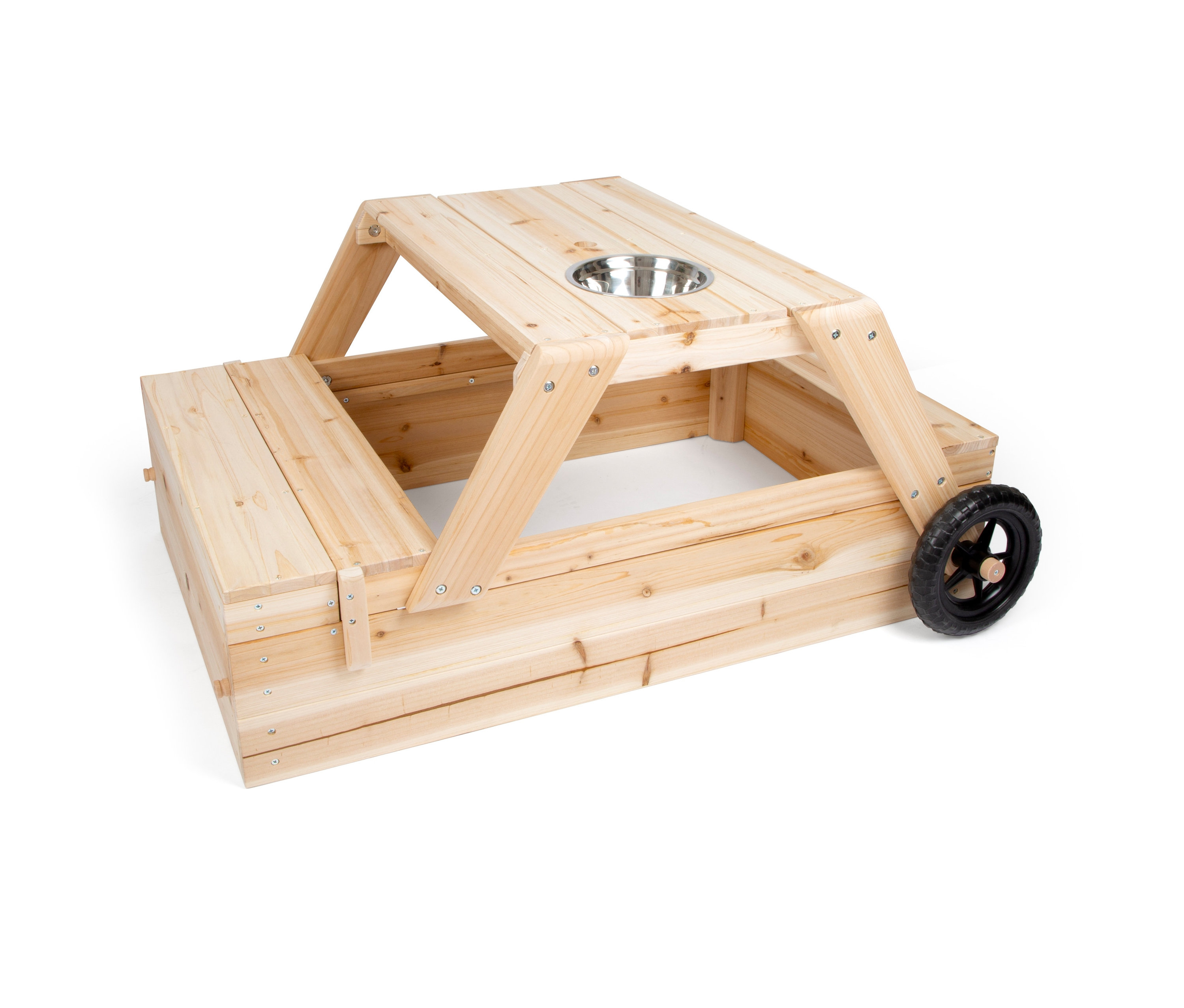 small foot Sandkasten mit Sitzgruppe und Matschtisch - braun