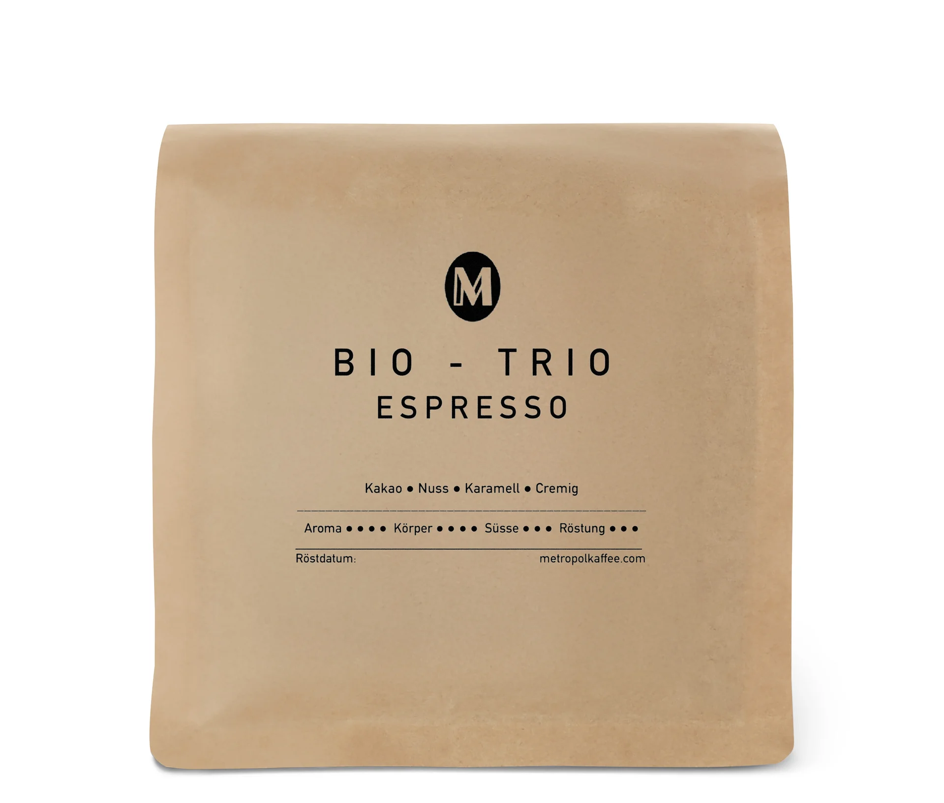 Metropol Kaffee - Bio Trio Espresso - 250 g Ganze Bohne - Intensität: 4/6
