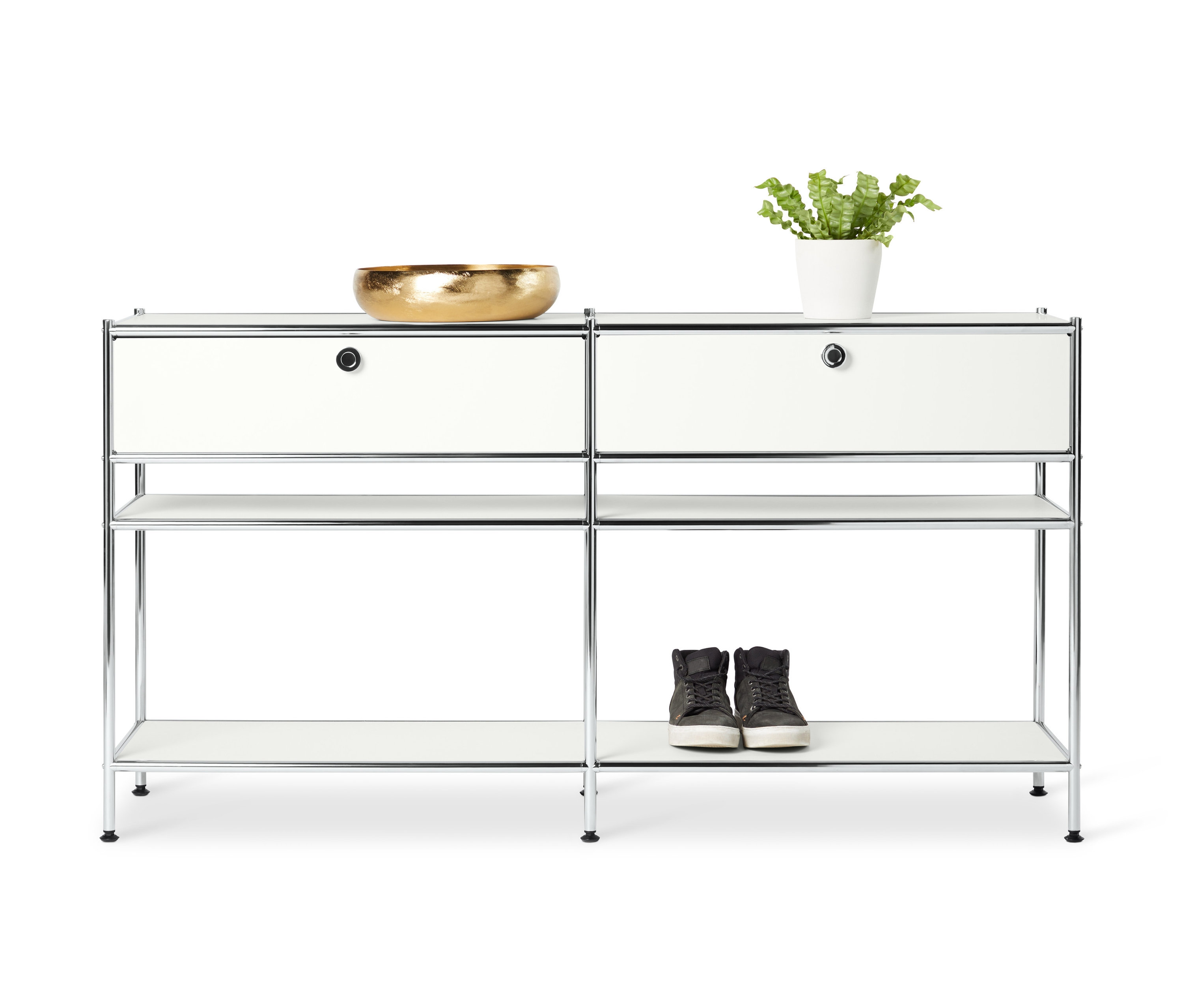 Tchibo - Konsole Metall »Cn3« mit 2 Schubladen - 152x40x82cm - chrom - Metall / Stahl / Aluminium