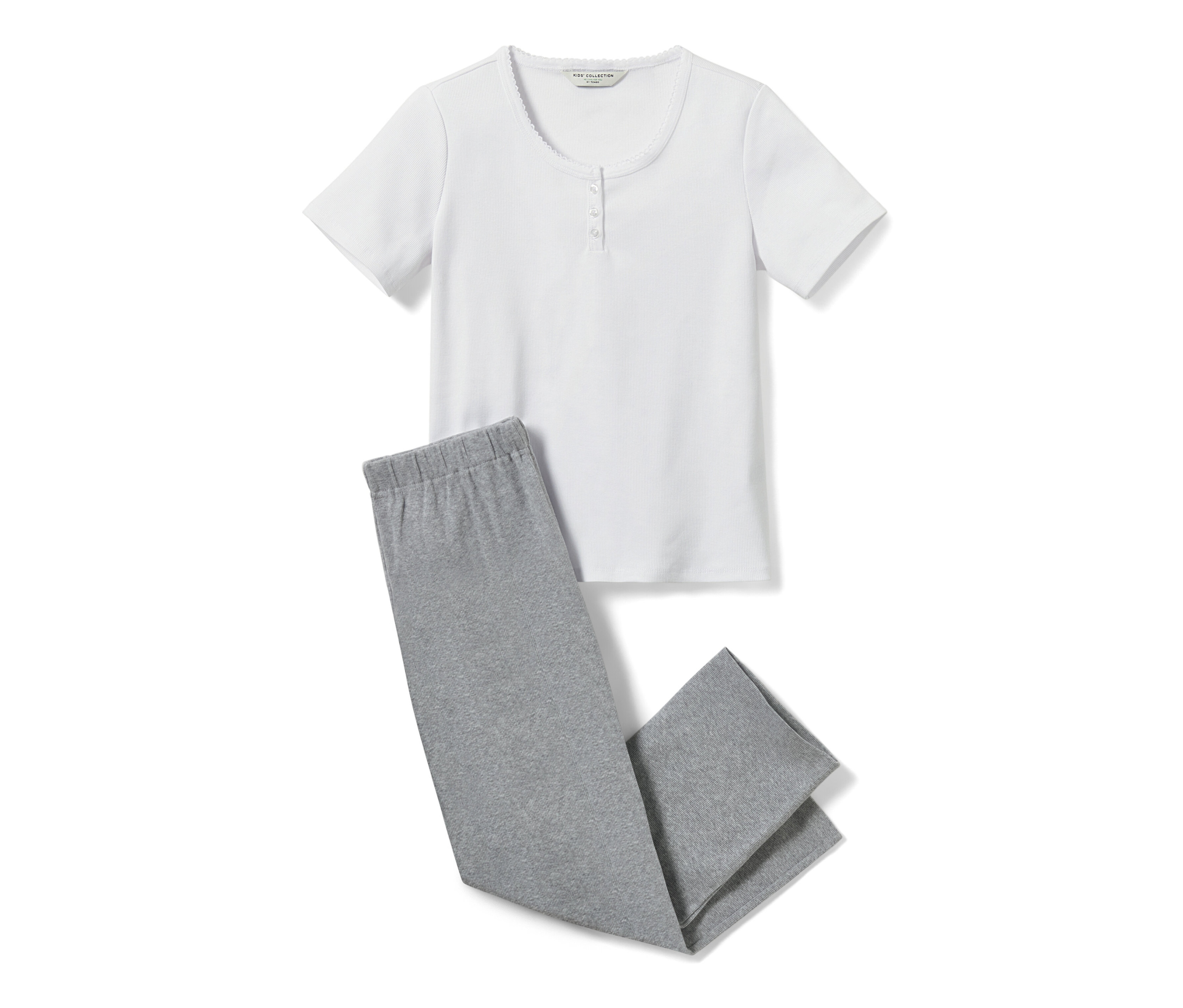 Tchibo - Kinder-Ripp-Pyjama - Mädchen - Gr. 122/128 - weiß