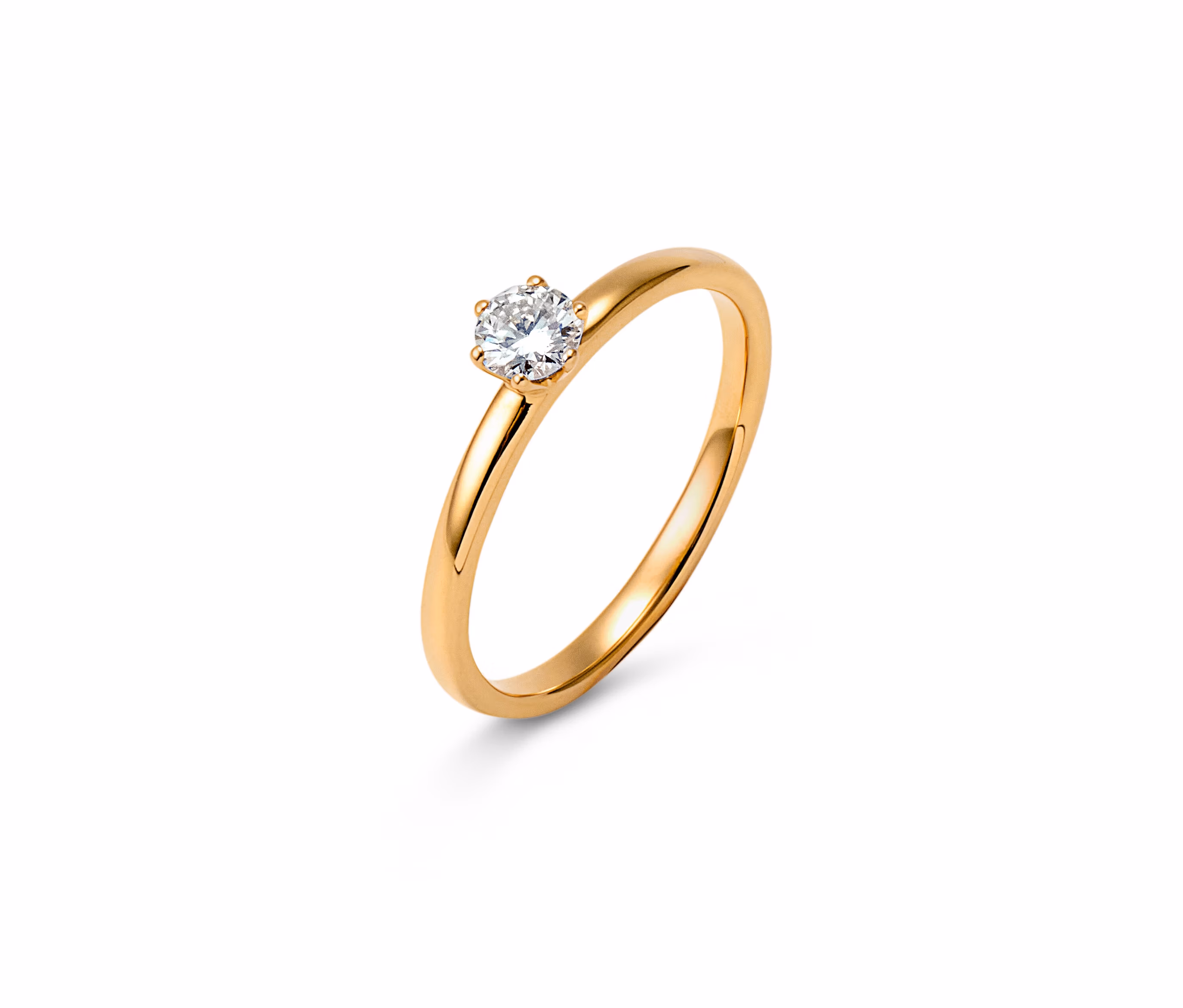 Tchibo - 585 Gold-Ring mit Brillant - Gr. 17 - gold