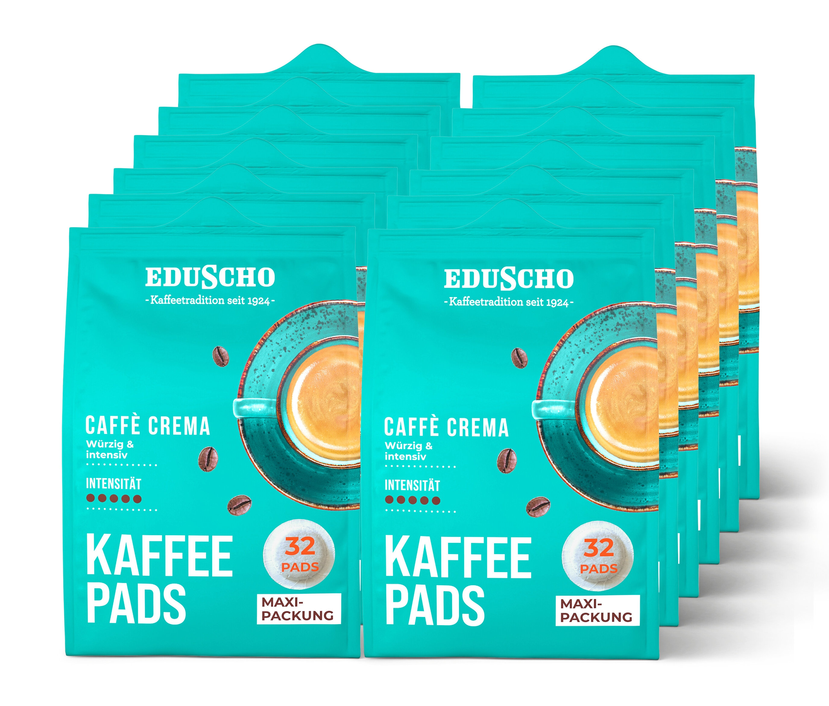 Eduscho Kaffeepads Caffè Crema - 12 x 32 Pads - Intensität: 5/5