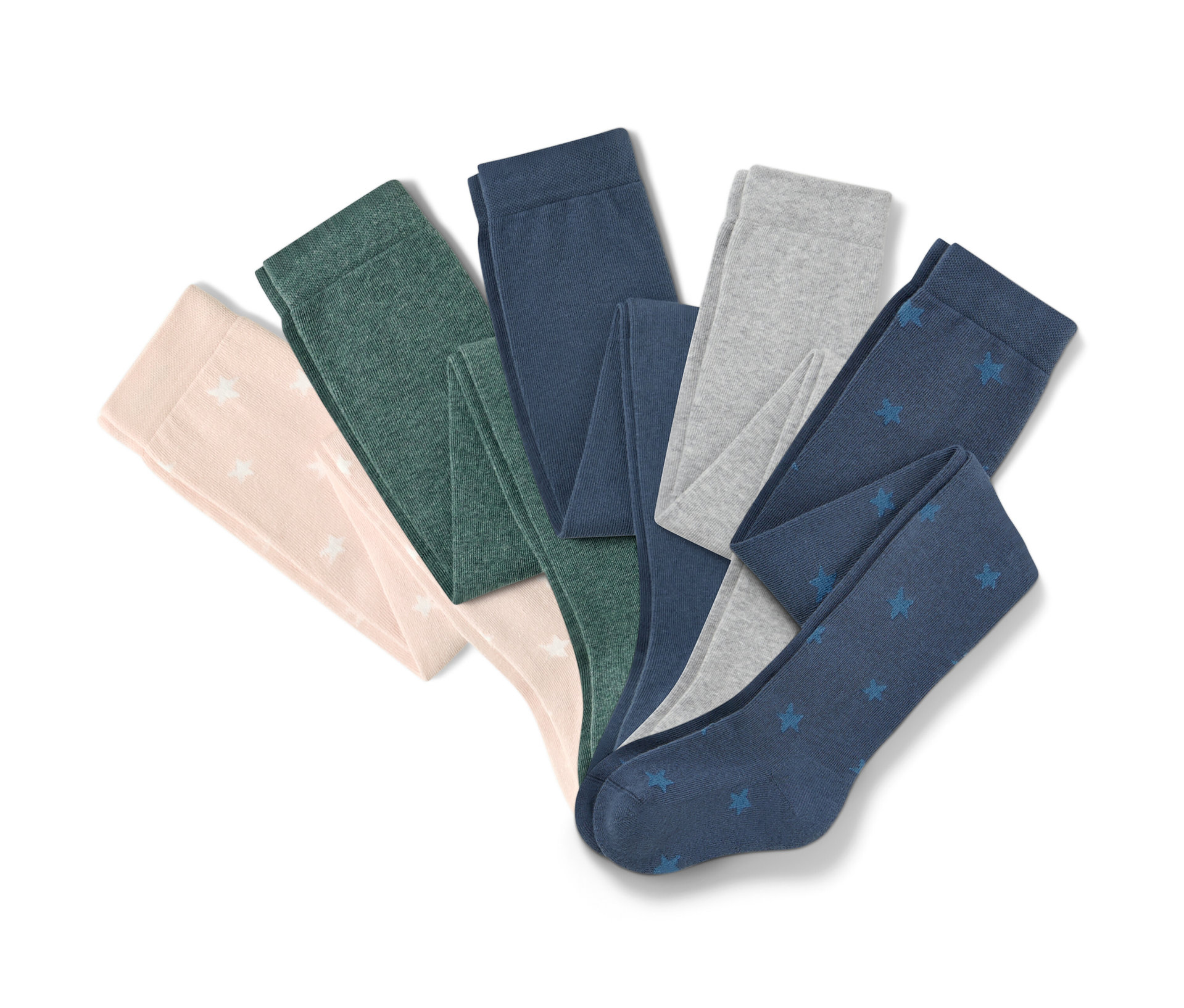 Tchibo - 5 Baumwoll-Strumpfhosen - Mädchen - Gr. 98/104 - blau/gestreift