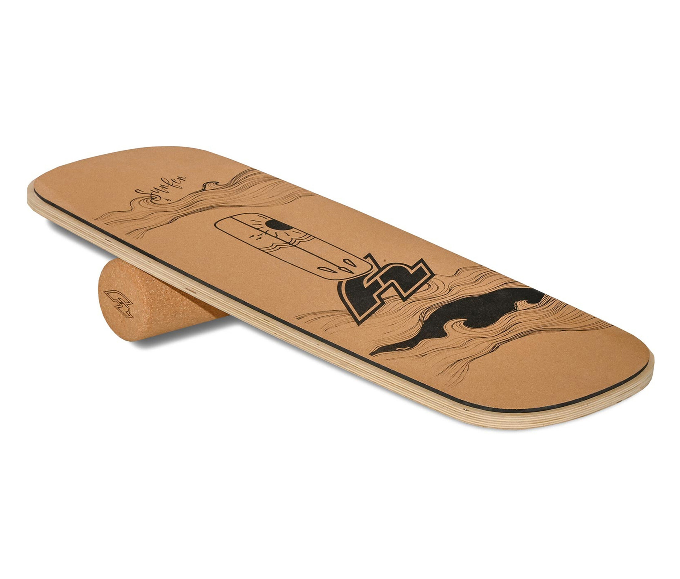 Tchibo - F2 Cork Balance Board Set Pill mit Korkrolle - schwarz