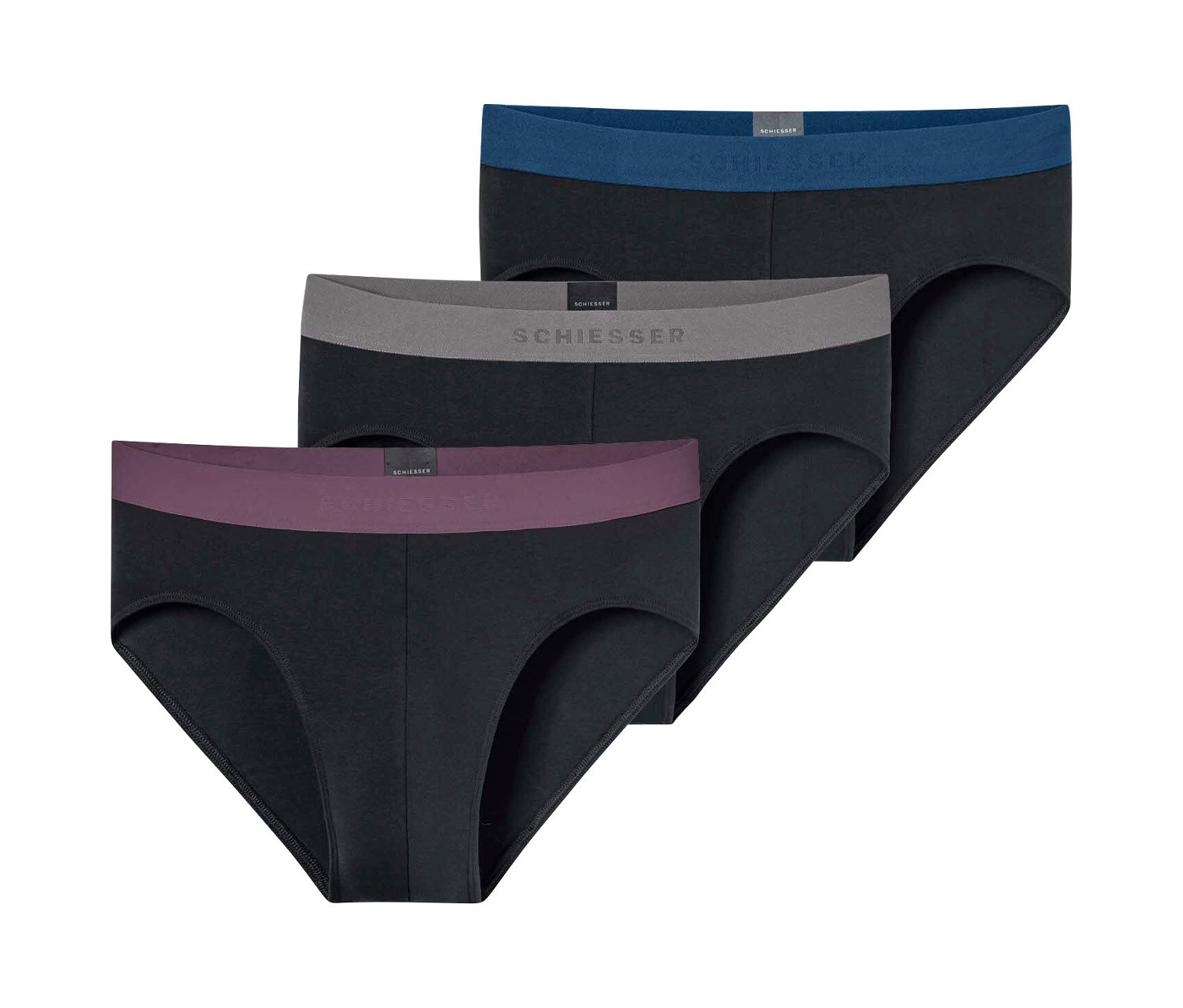 3 Schiesser Rio-Slips - Herren - Gr. M/5 - schwarz