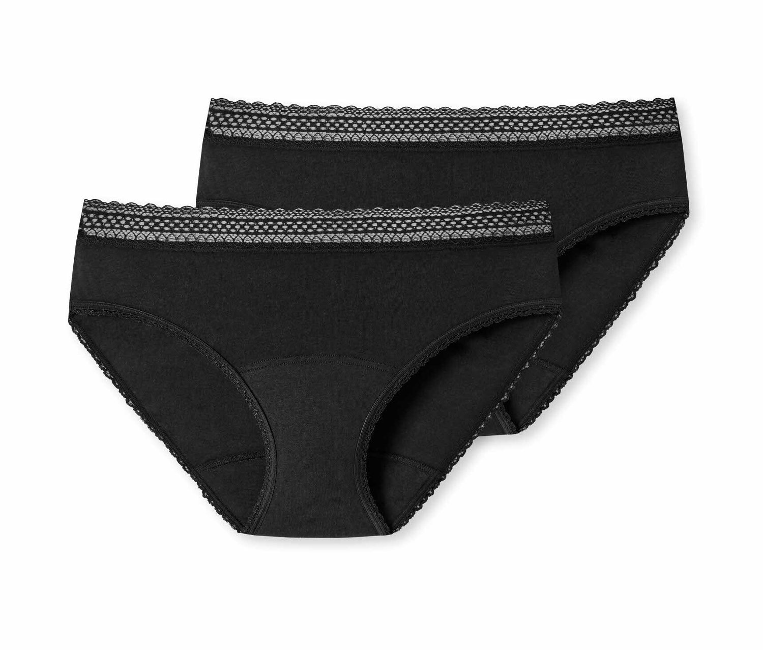 2 Schiesser Perioden-Slips - Damen - Gr. 50/52 - schwarz