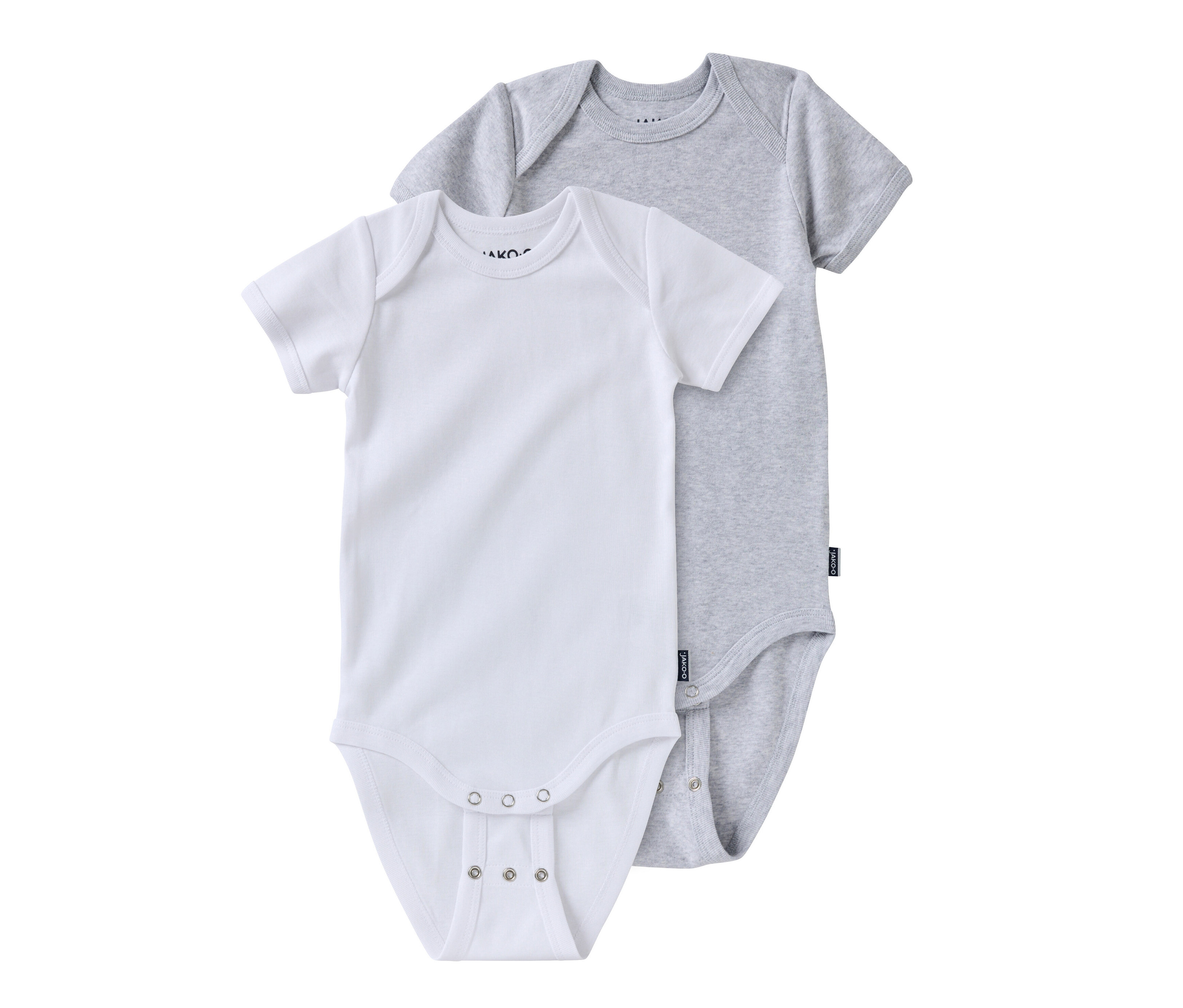 Tchibo - 2 Jako-O Baby-Bodys mit Mitwachsfunktion - Gr. 80/86 - hellgrau