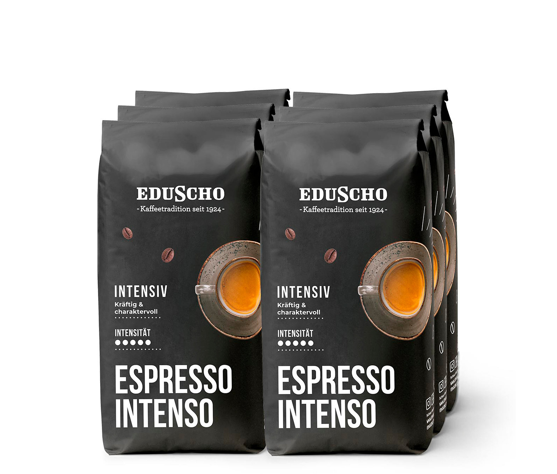 Eduscho Espresso Intenso - 6 x 1 kg Ganze Bohne - Intensität: 5/5