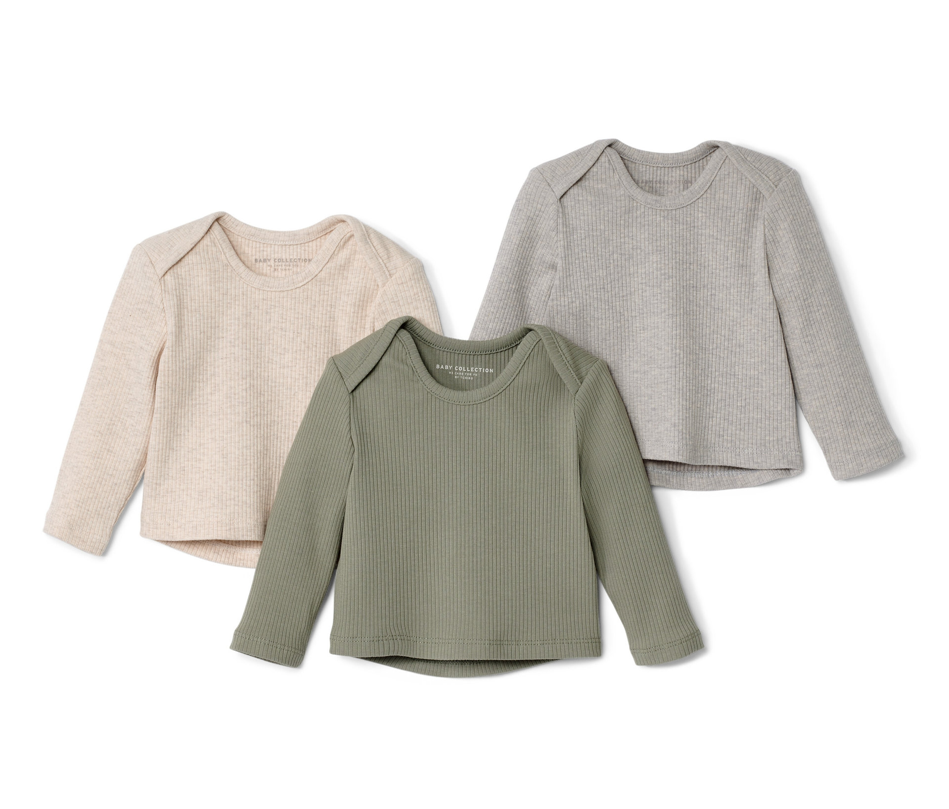 Tchibo - 3 Baby-Rippshirts - Baby - Gr. 86/92 - beige