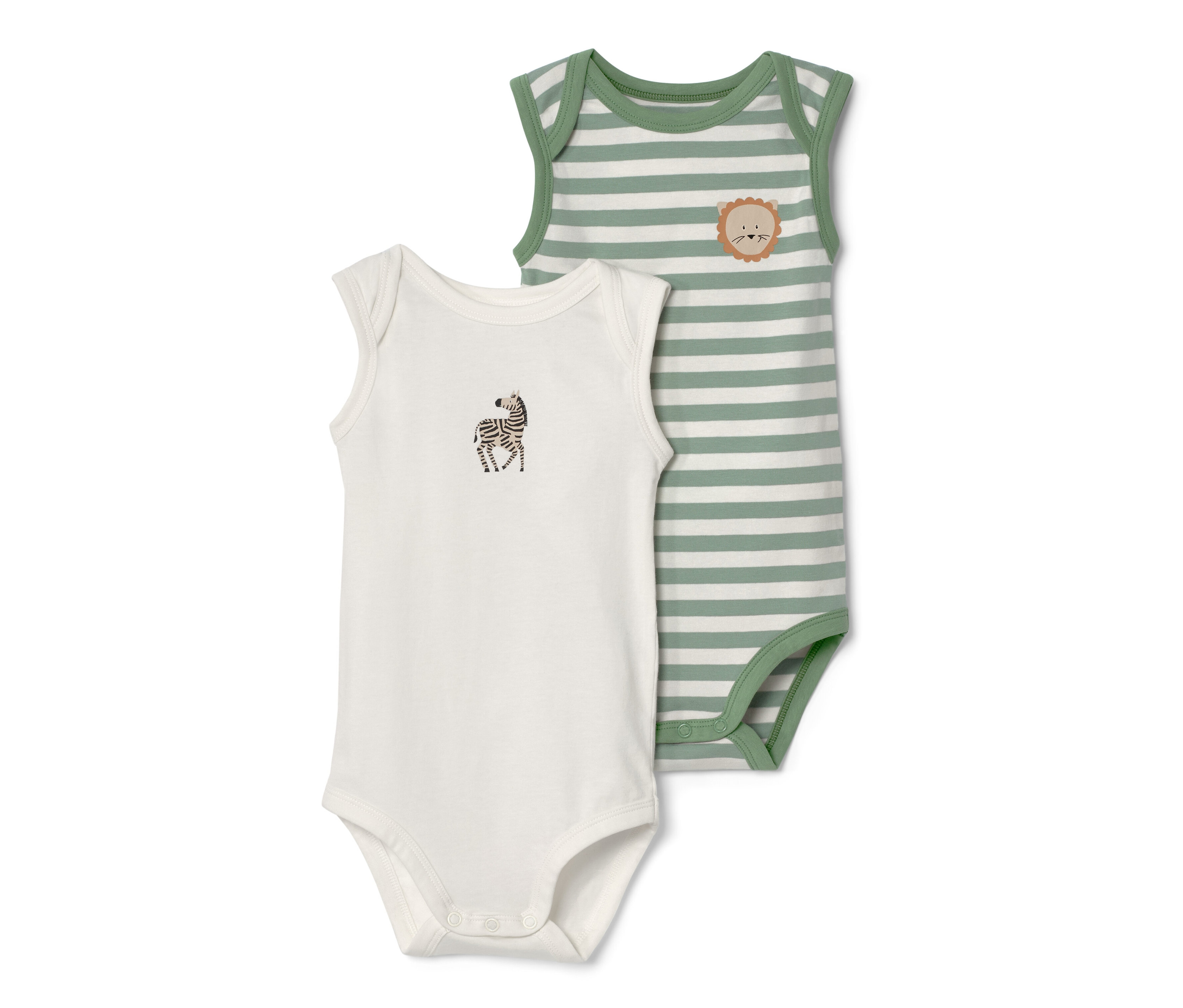 Tchibo - 2 Baby-Bodys mit Mitwachsfunktion - Newborn - Gr. 50/56 - weiß/print