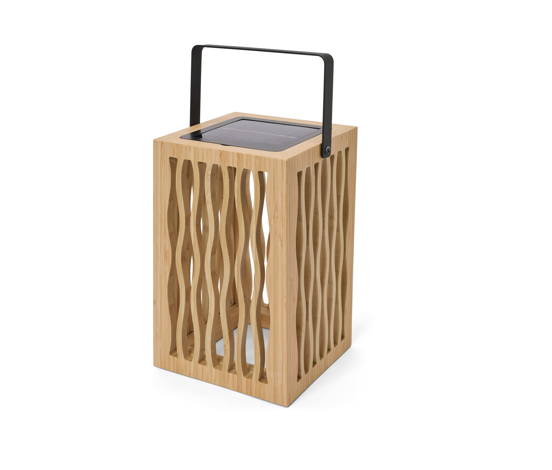 Tchibo - Bambus-Solar-Laterne - 18x18x30cm - schwarz -