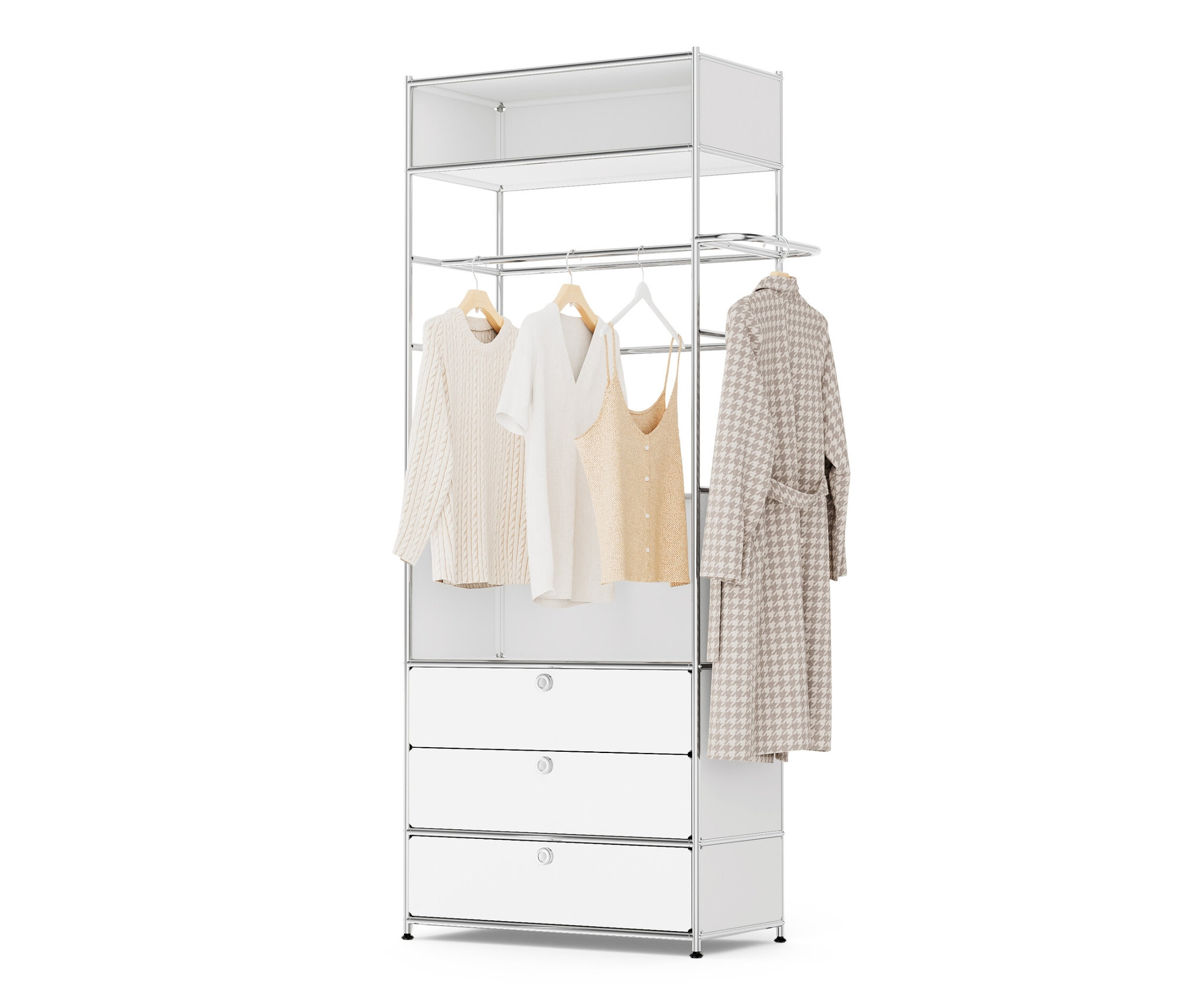 Tchibo - Garderobe Metall »Cn3« mit Kleiderstange und 3 Schubladen - 77x40x194,6cm - chrom -