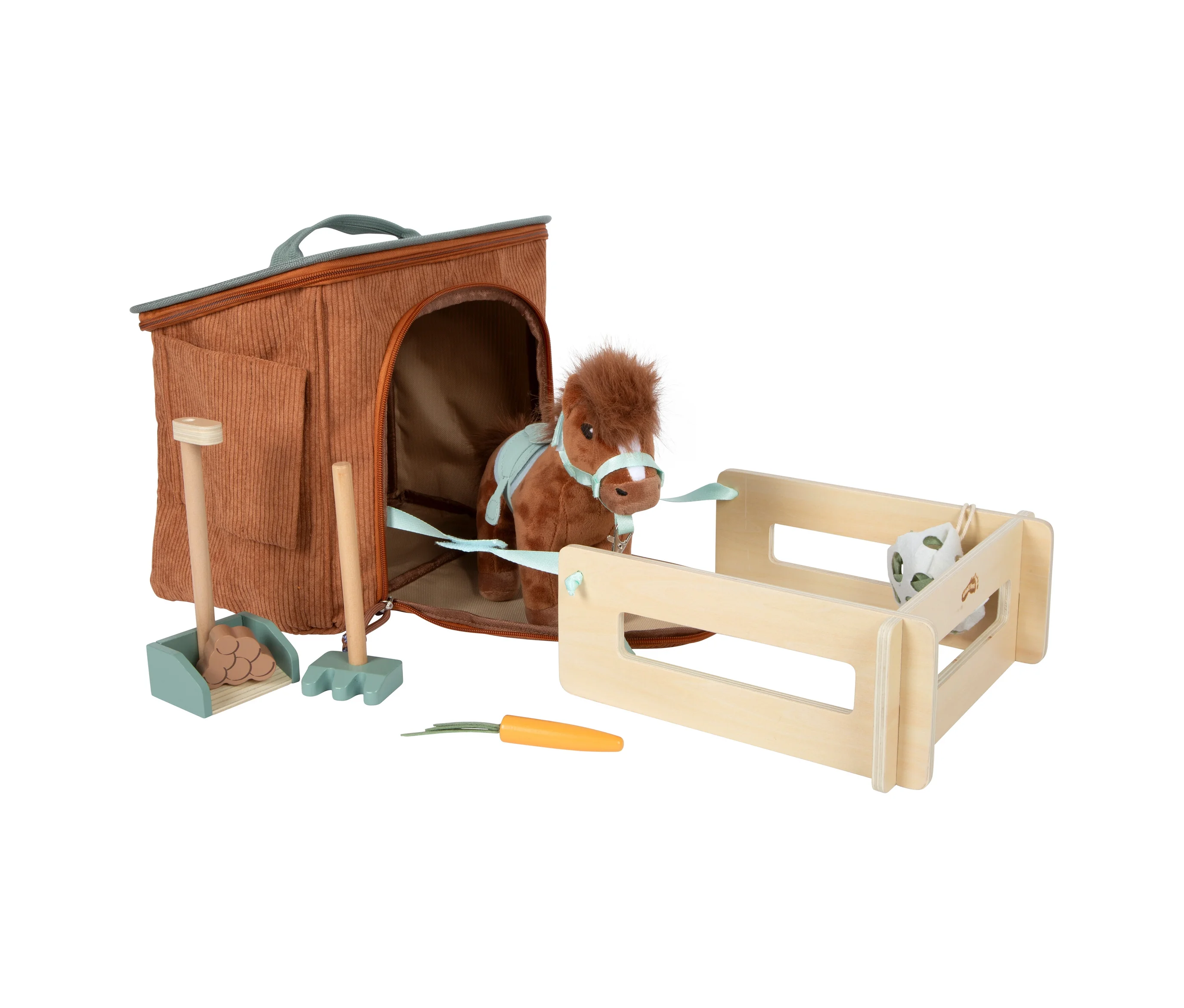 small foot Spielset Pferd mit Stall - dunkelbraun