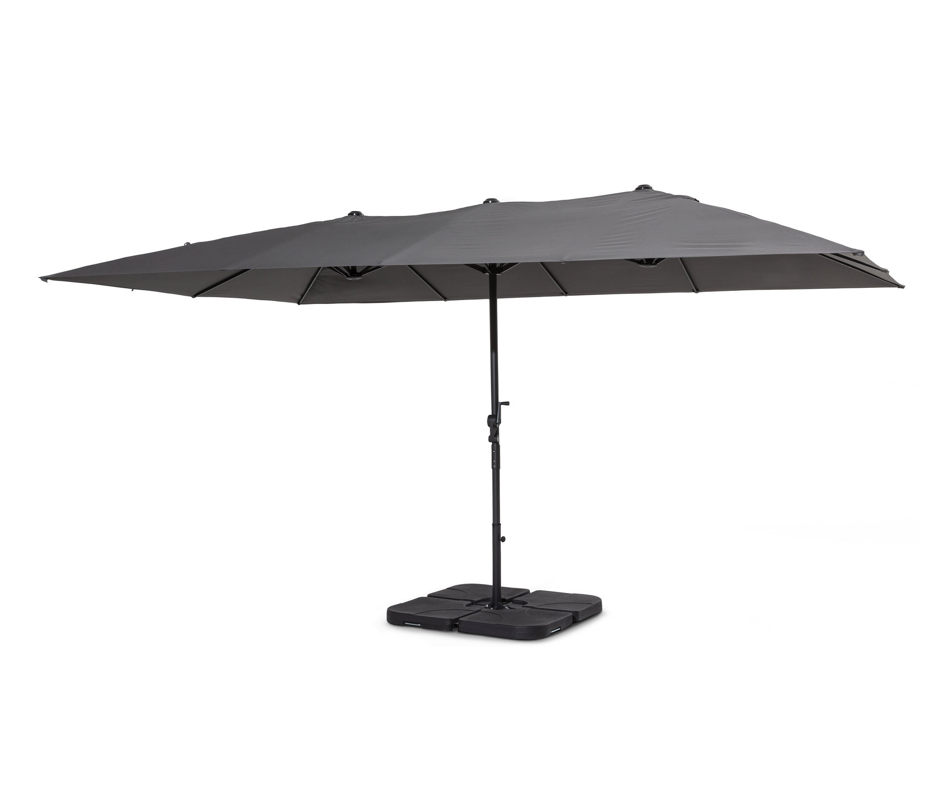 Leco Doppel-Sonnenschirm* - 158x16x45cm - anthrazit - Aluminium / Polyester / Stahl