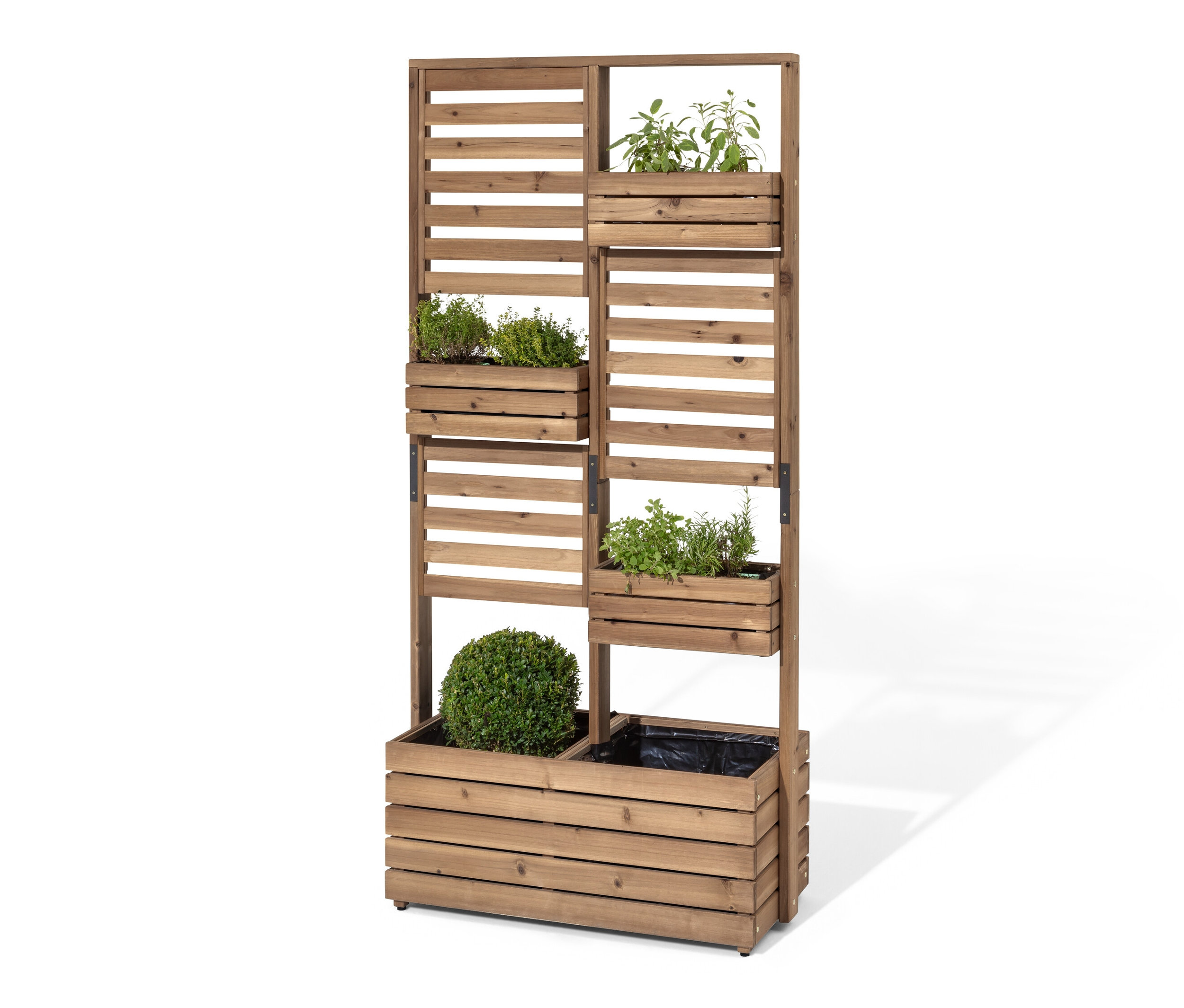 Tchibo - Beidseitig bepflanzbarer Sichtschutz »Tinus« - 90x44x190cm - schwarz - Holz / Stahl / Polyethylen