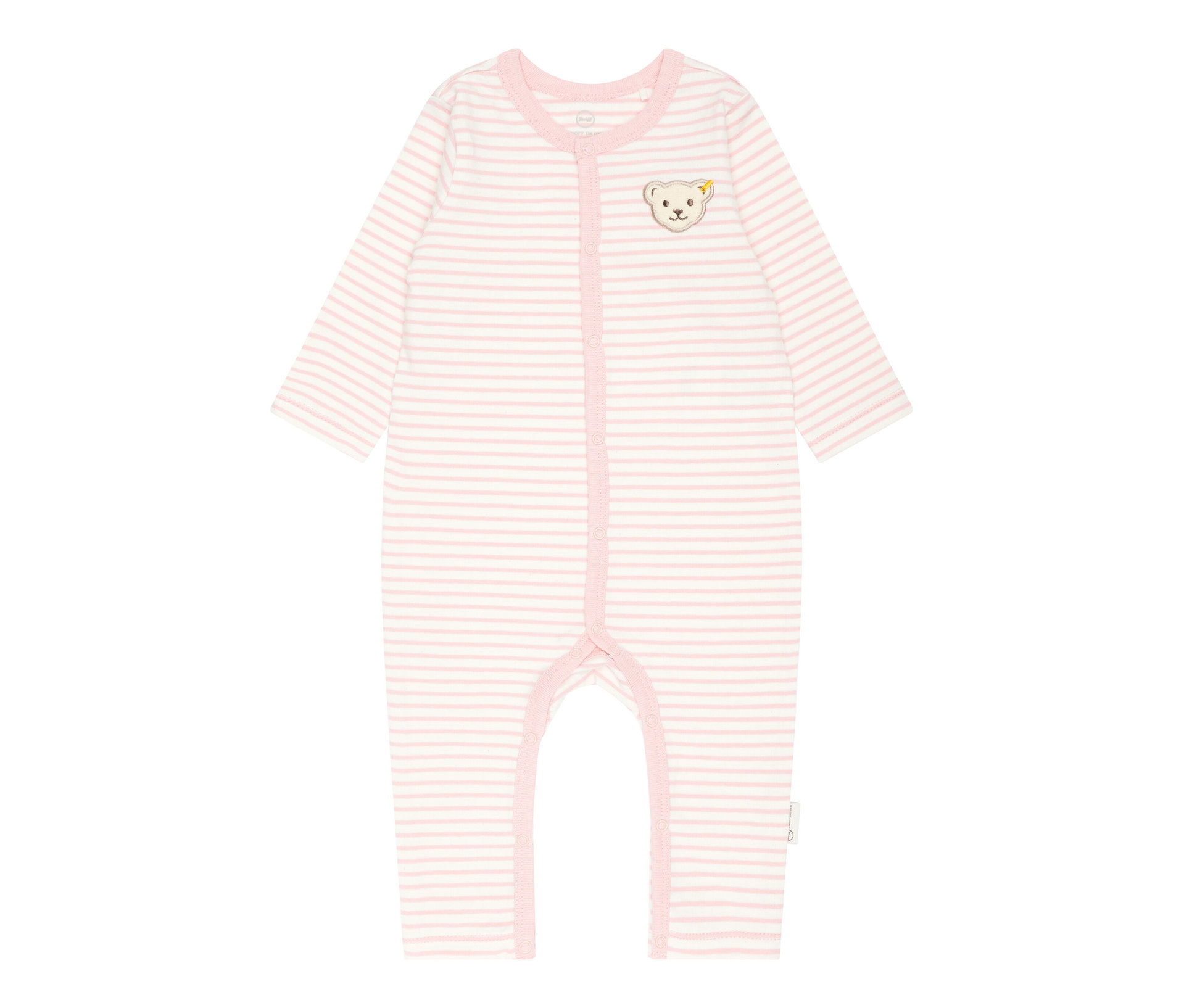 Steiff Baby-Strampler mit Knopfleiste - Baby - Gr. 74 - rosa/gestreift