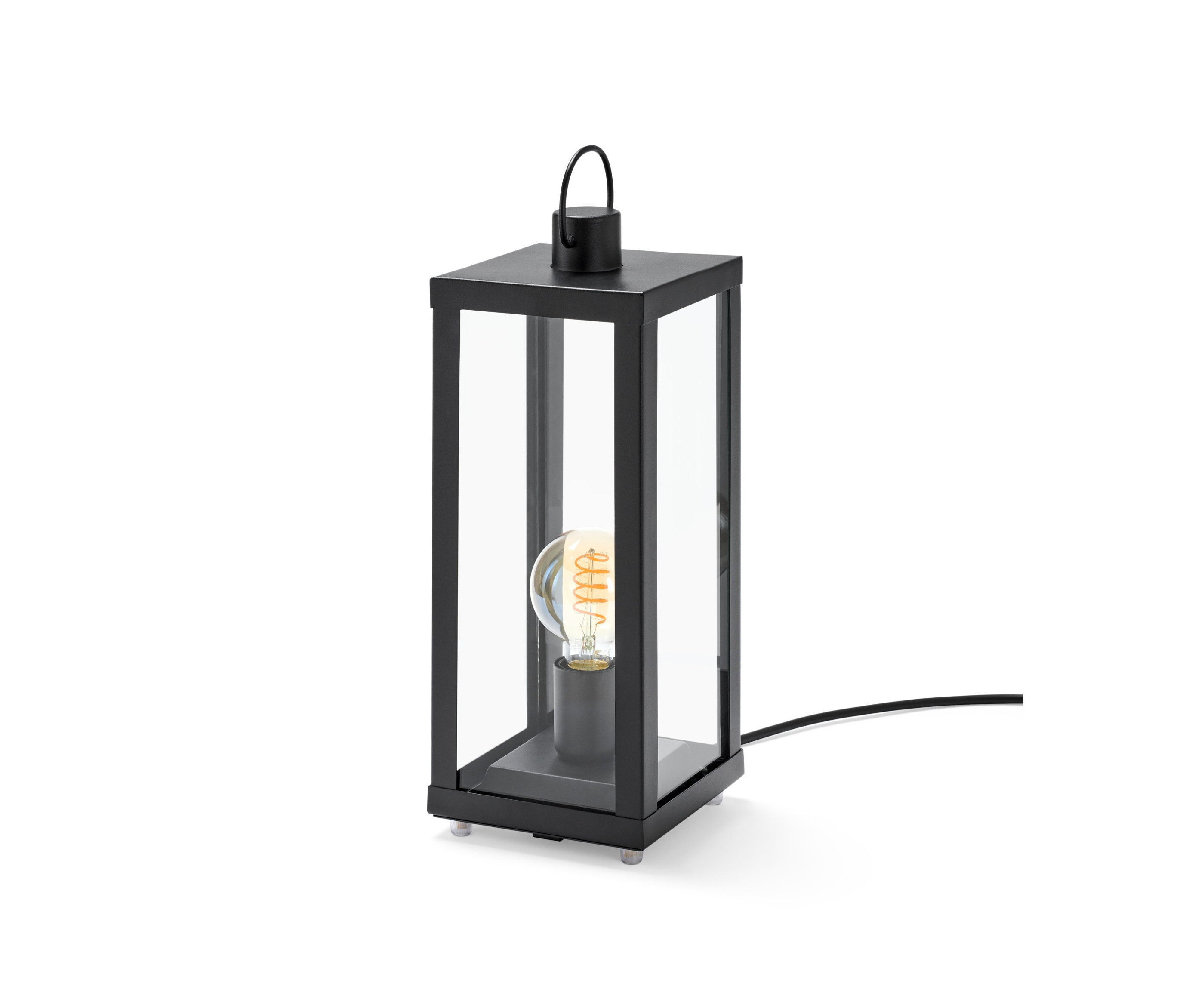 Tchibo - LED-Outdoor-Laterne - 16x16x42cm - schwarz - Metall / Glas