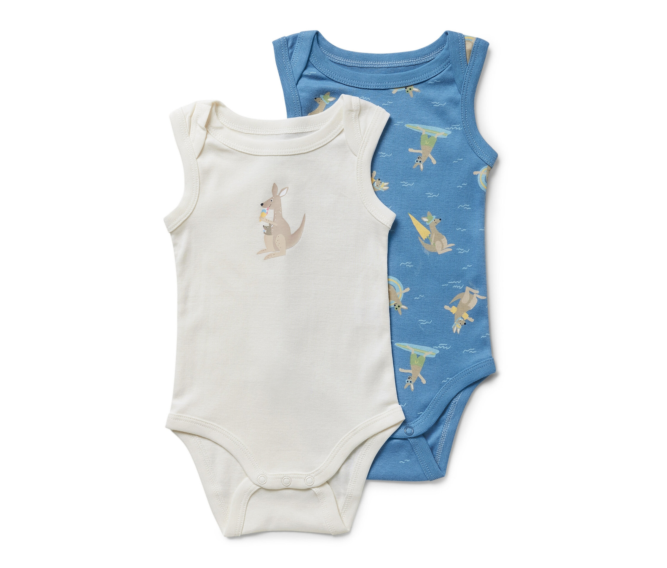Tchibo - 2 Baby-Bodys - Baby - Gr. 74/80 - blau/print
