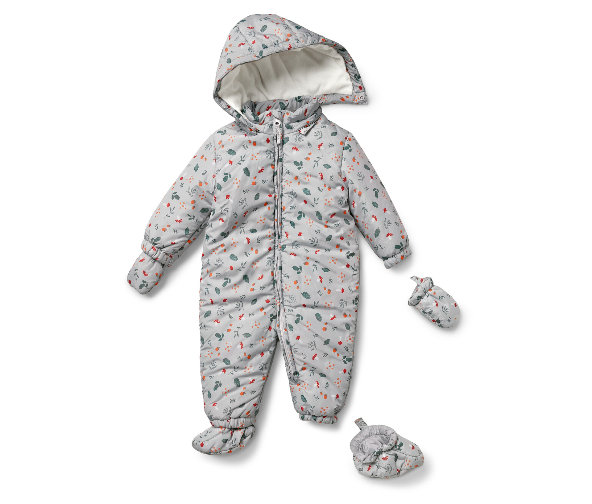 Tchibo - Baby-Winteroverall - Baby - Gr. 86/92 - hellgrau/print