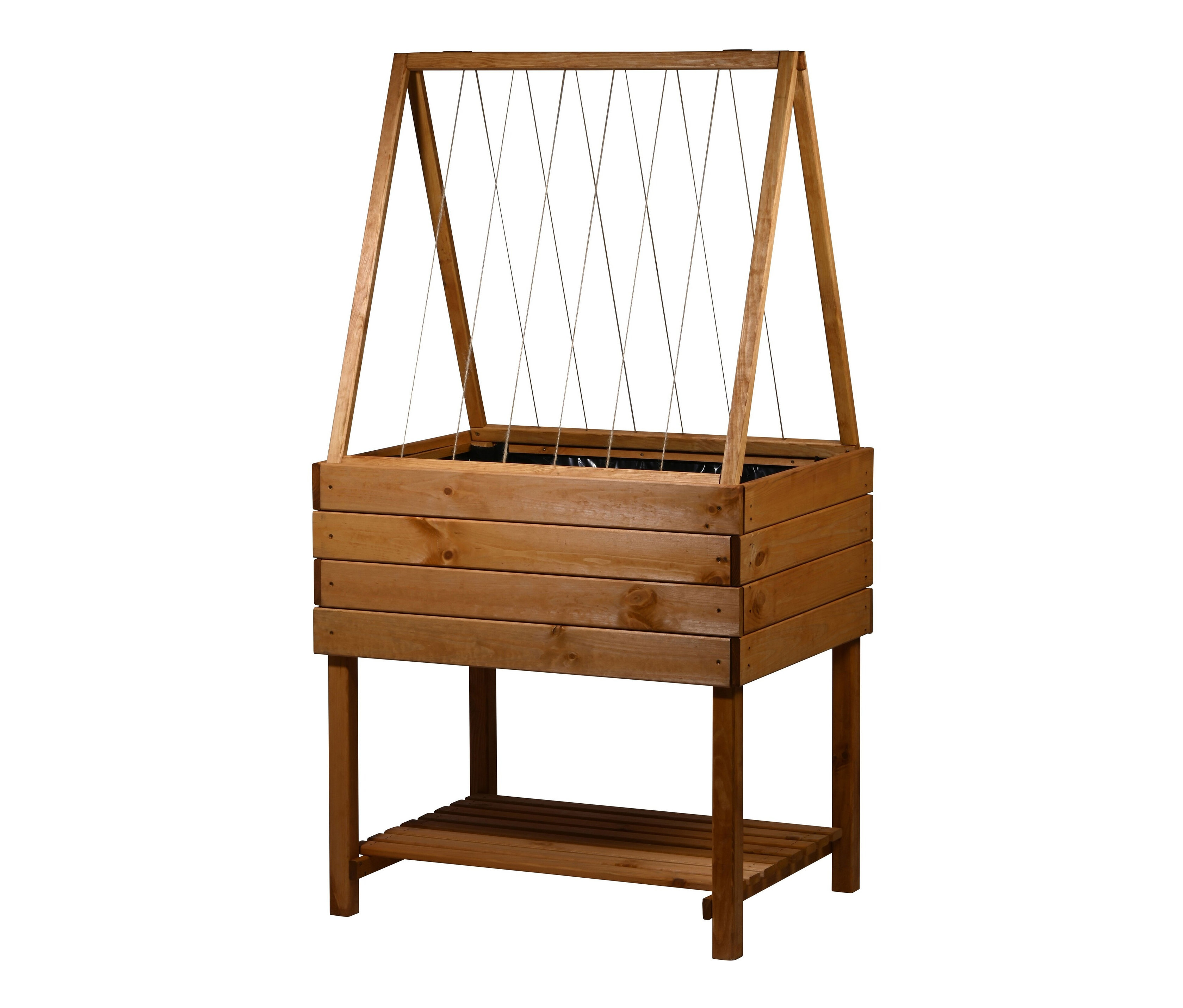 Tchibo - Hochbeet Kubus - 58x78x146cm - braun - Kiefernholz / Jute