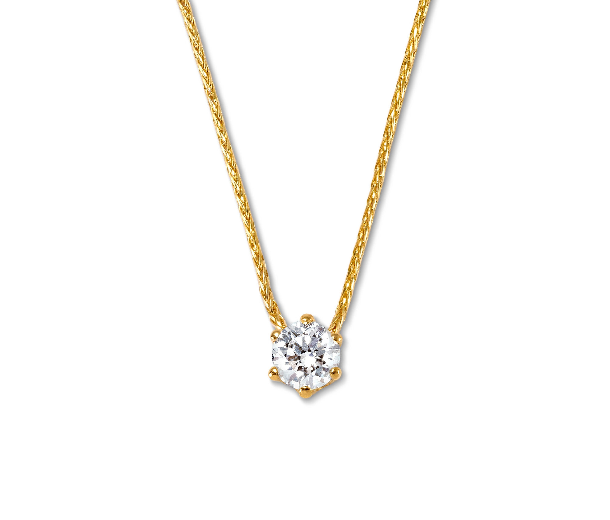 Tchibo - 585 Gold-Kette mit Brillantanhänger - gold